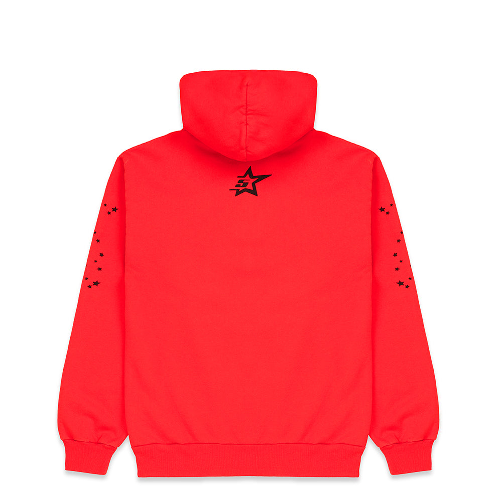 SP5DER Punk V2 Graphic Hoodie - Red - Back View