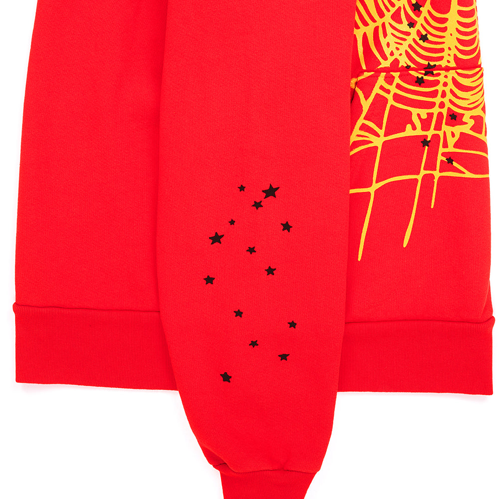 SP5DER Punk V2 Graphic Hoodie - Red - Detail View 2