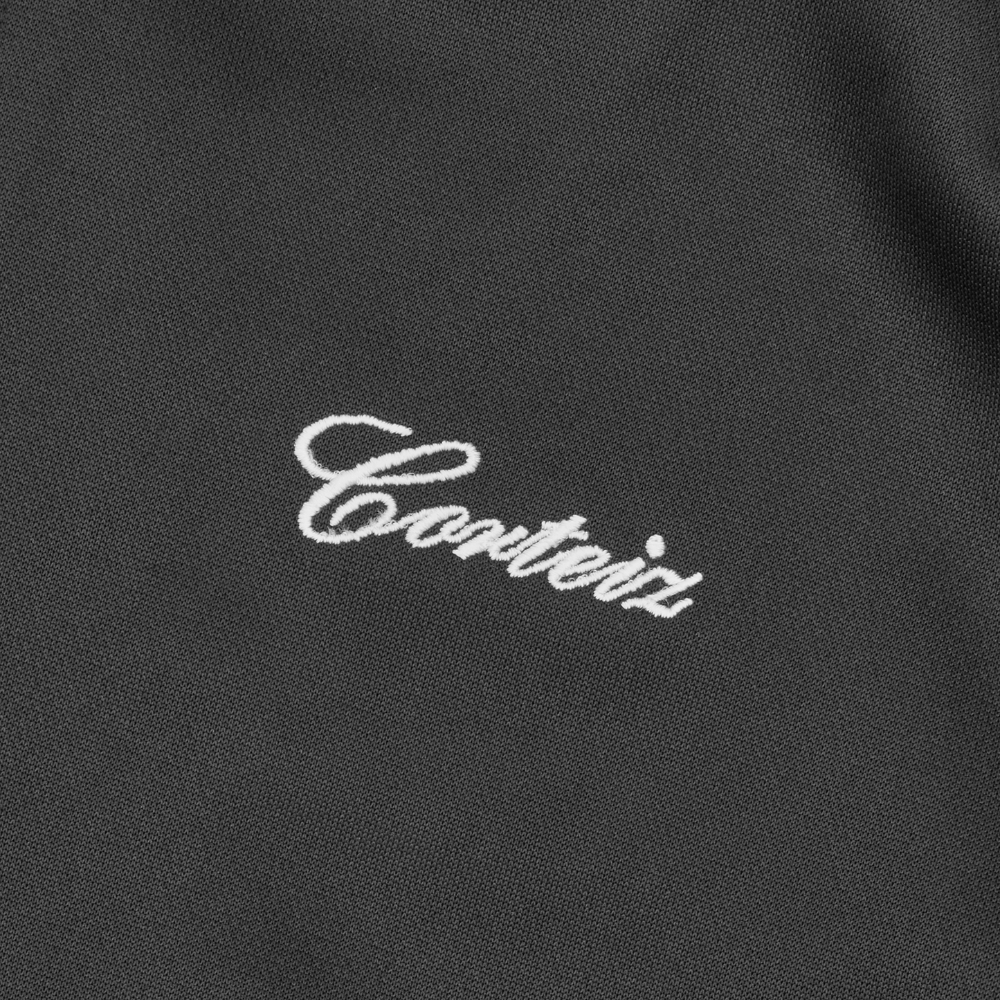 Corteiz Black Tricot Poly Gabriel Moses Track Jacket, close-up of ribbed cuffs