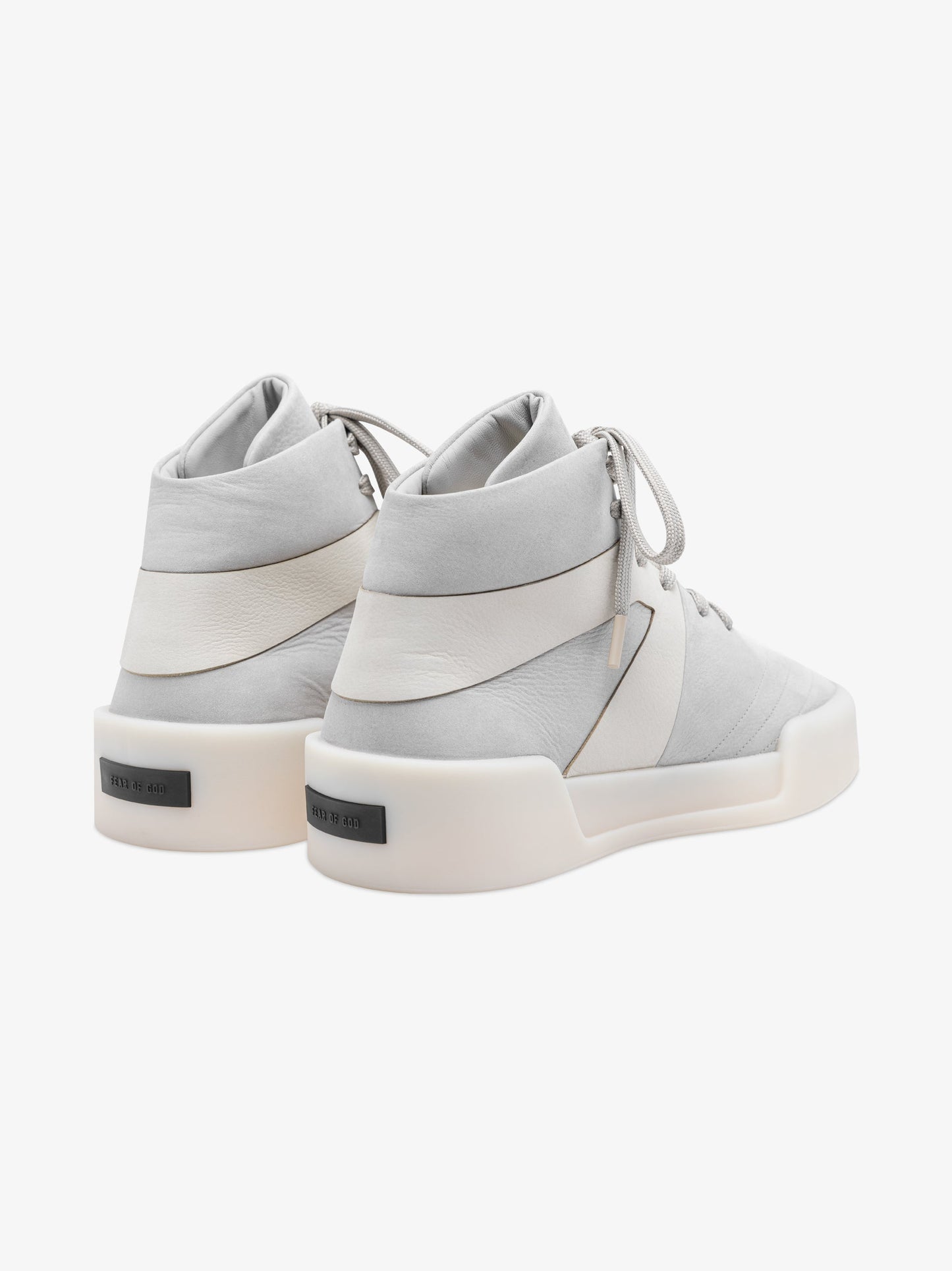 Fear of God Basketball High-Top Leather Sneaker – Light Grey/Off-White, Men's
