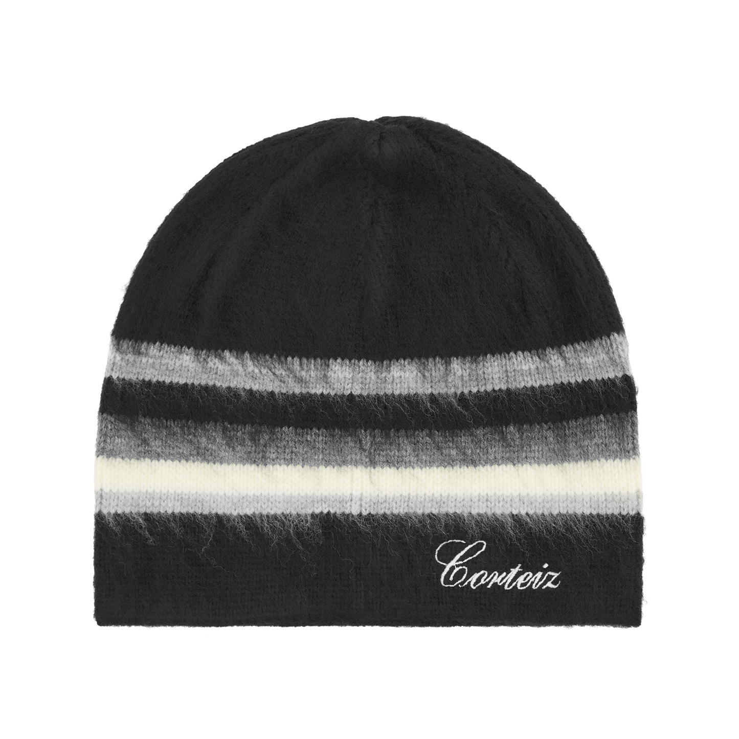 Corteiz Multi Stripe Knit Beanie - Black