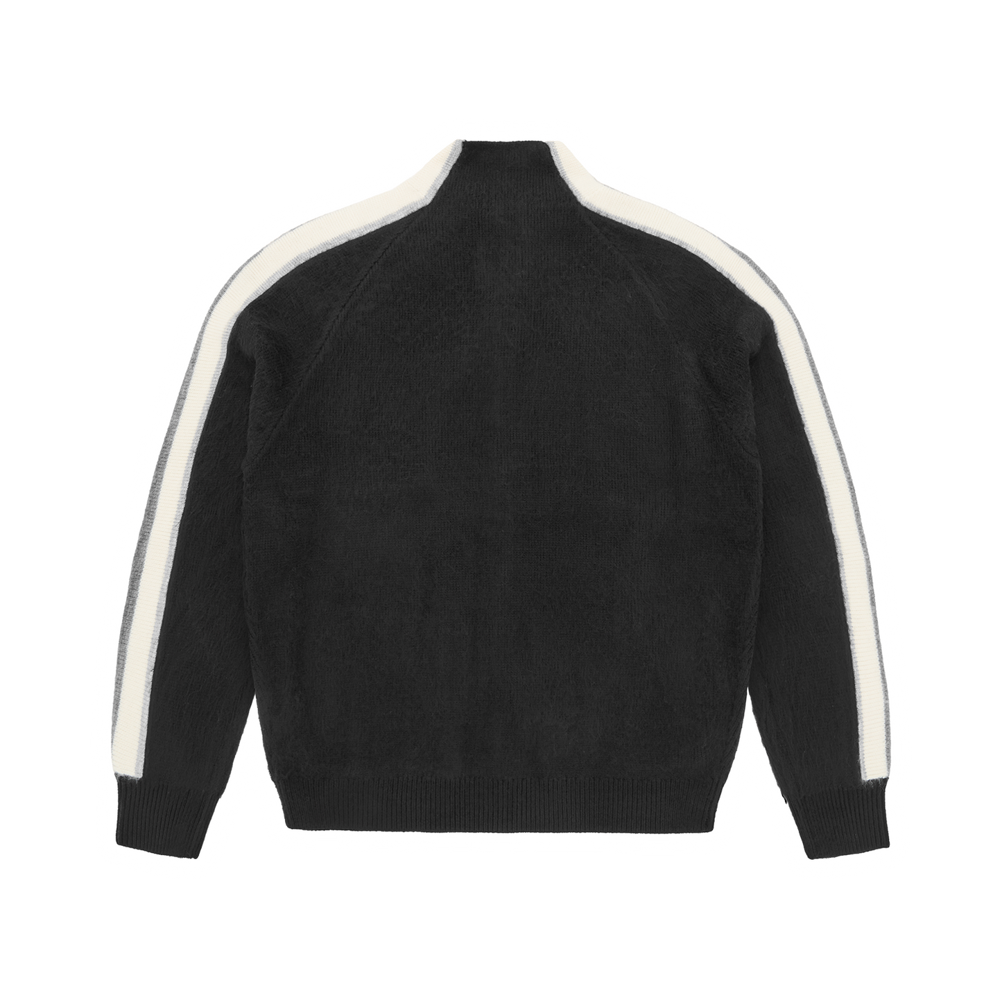 Corteiz Multi Stripe Knit Zip Up - Black