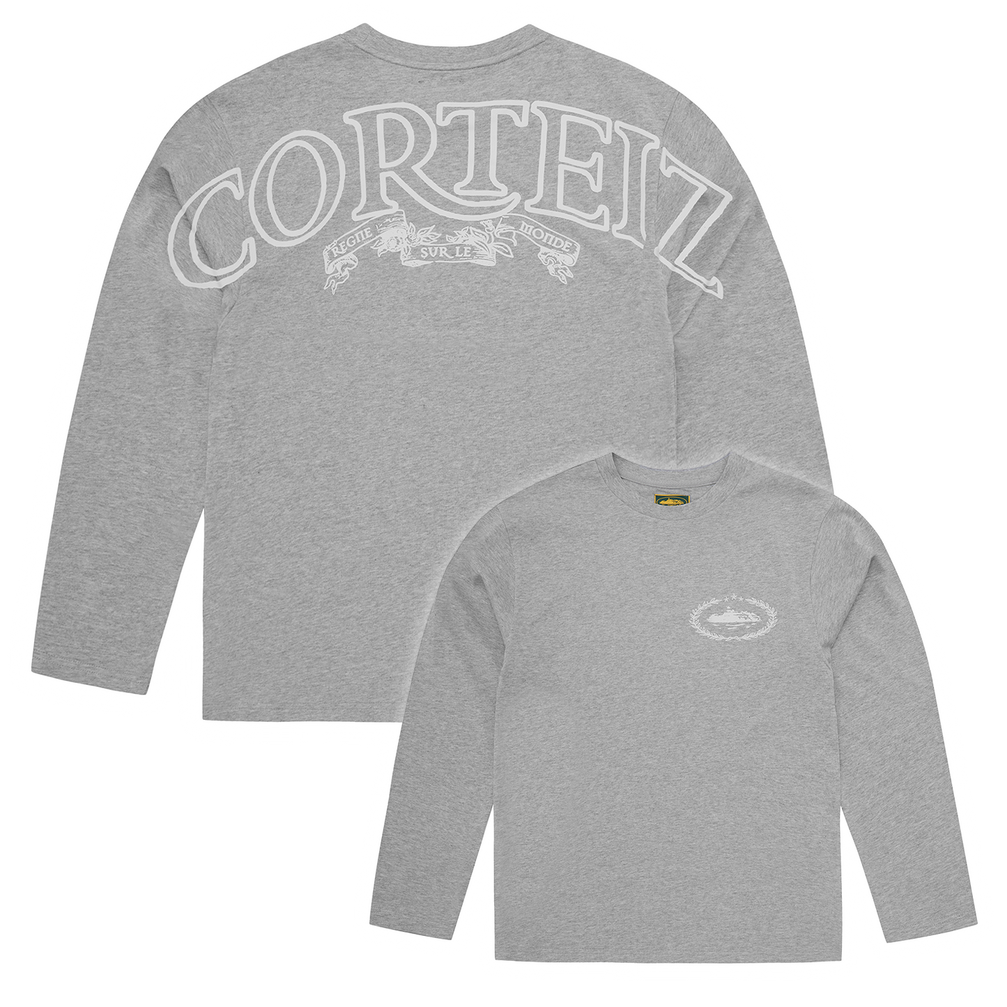Corteiz Royale Heavyweight Long Sleeve Tee - Heather Grey