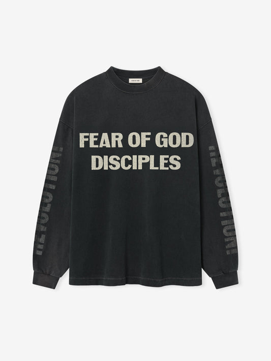 Fear of God Disciple Relaxed Long Sleeve Tee – Black, Men's Cotton Jersey