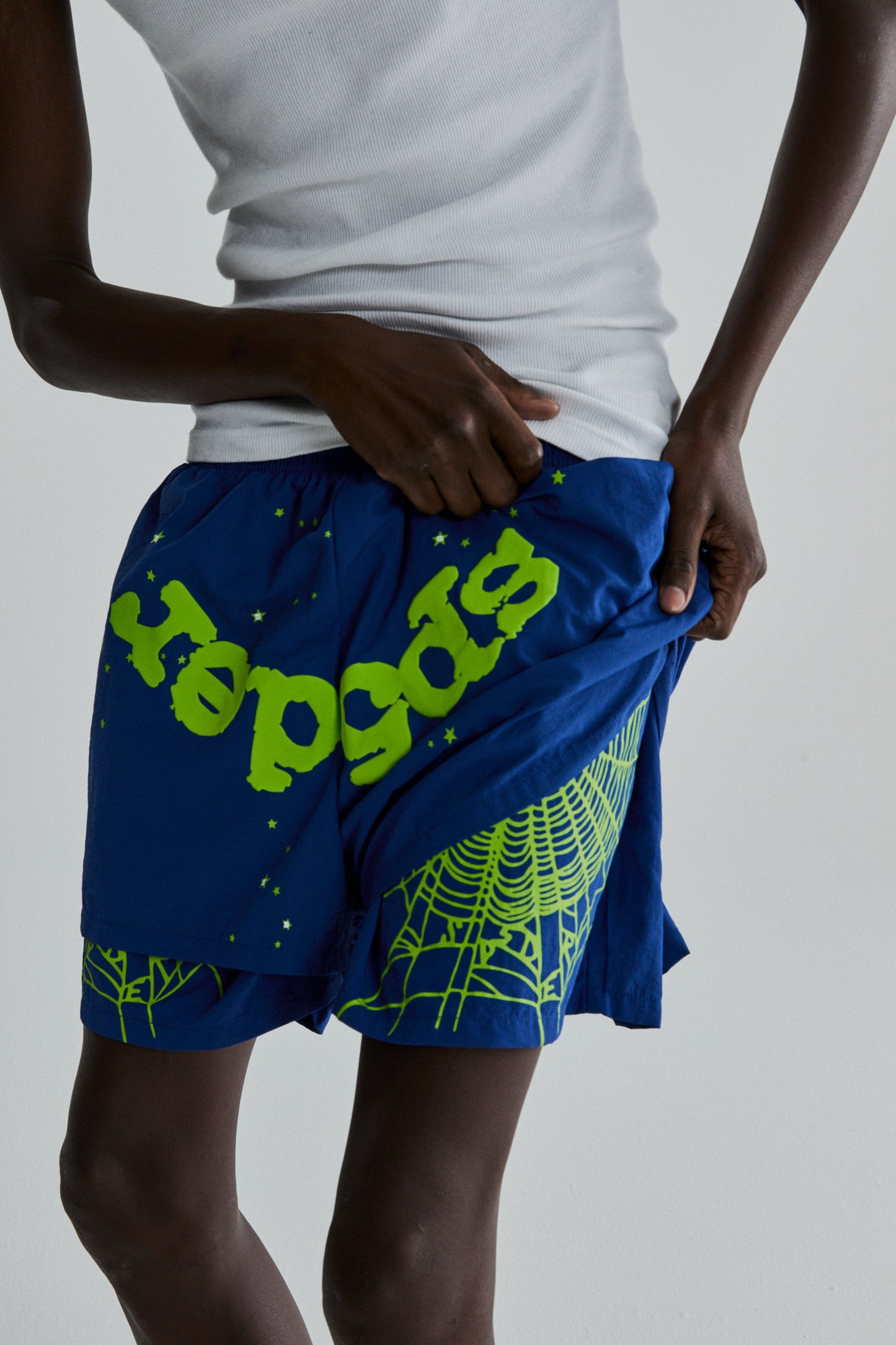 SP5DER OG Web Double Layer Short in Blue