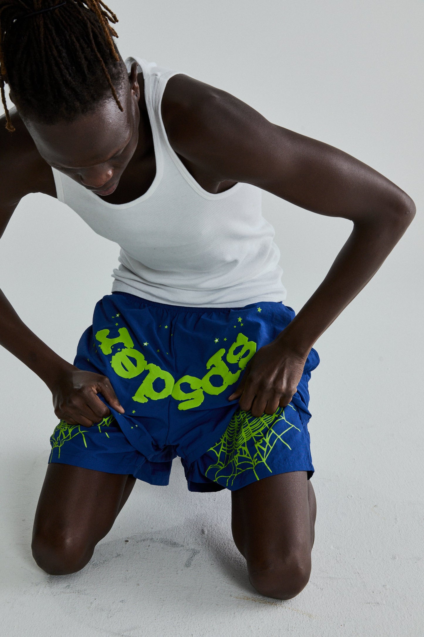 SP5DER OG Web Double Layer Short in Blue