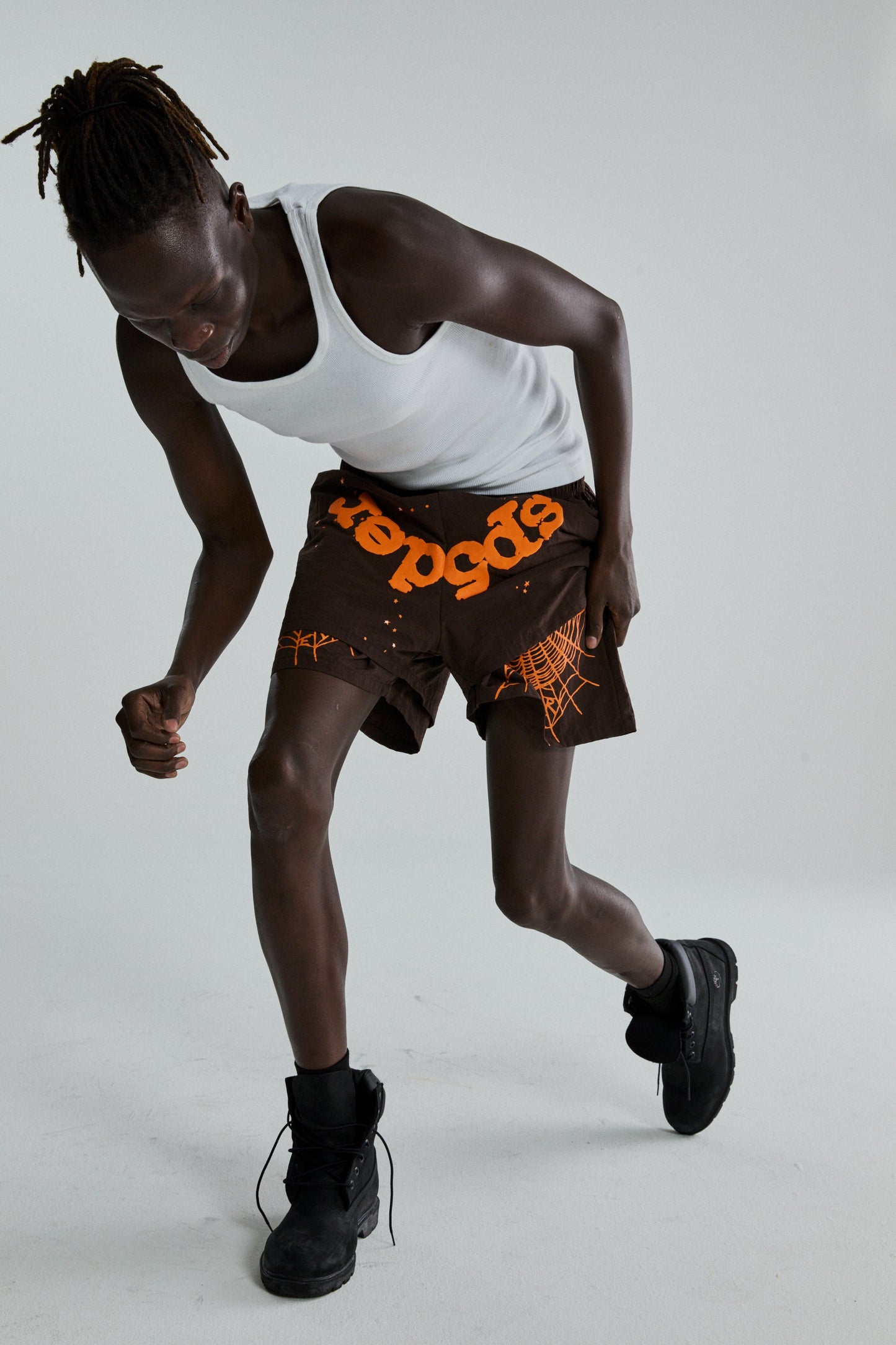 SP5DER OG Web Double Layer Short in Brown