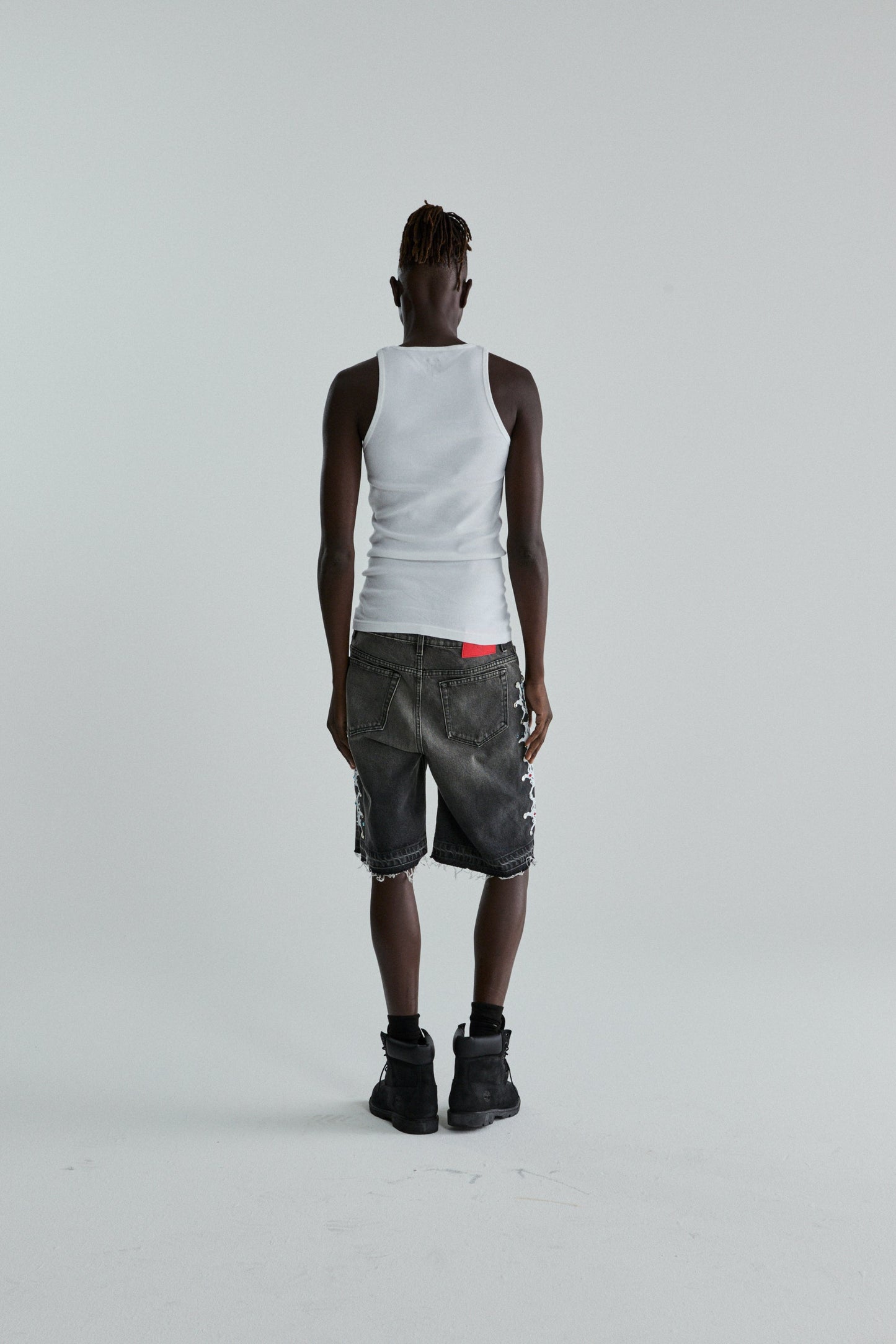 SP5DER Web Stone Denim Short in Black Wash