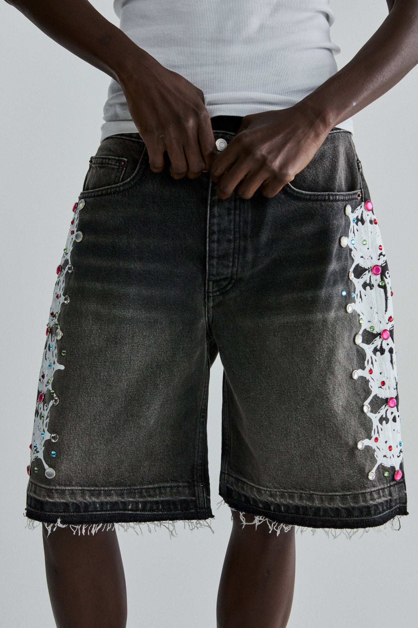 SP5DER Web Stone Denim Short in Black Wash