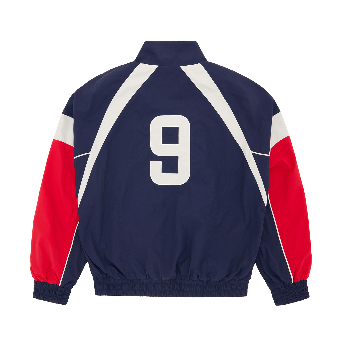 Corteiz Blue Nylon Shield Shuku Jacket, Navy, back view showing cord adjustable hem