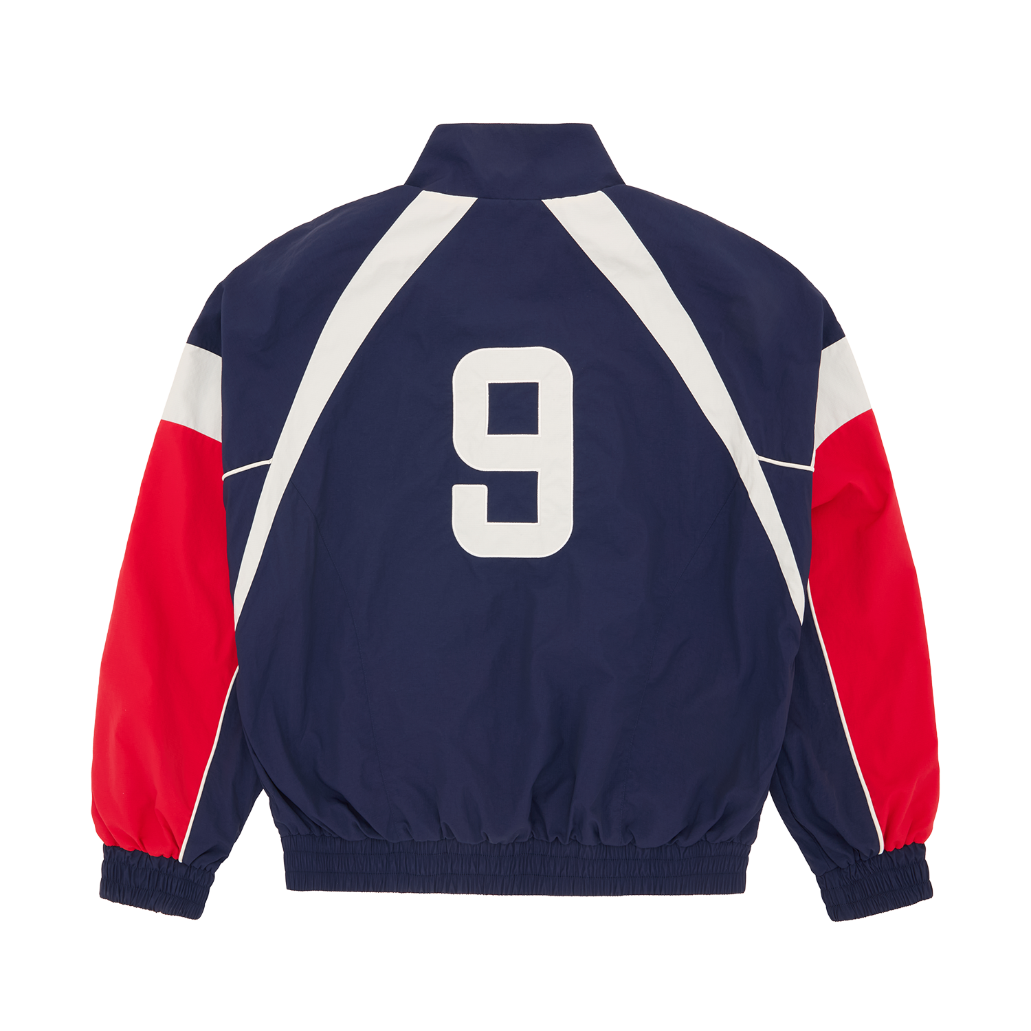 Corteiz Blue Nylon Shield Shuku Jacket, Navy, back view showing cord adjustable hem