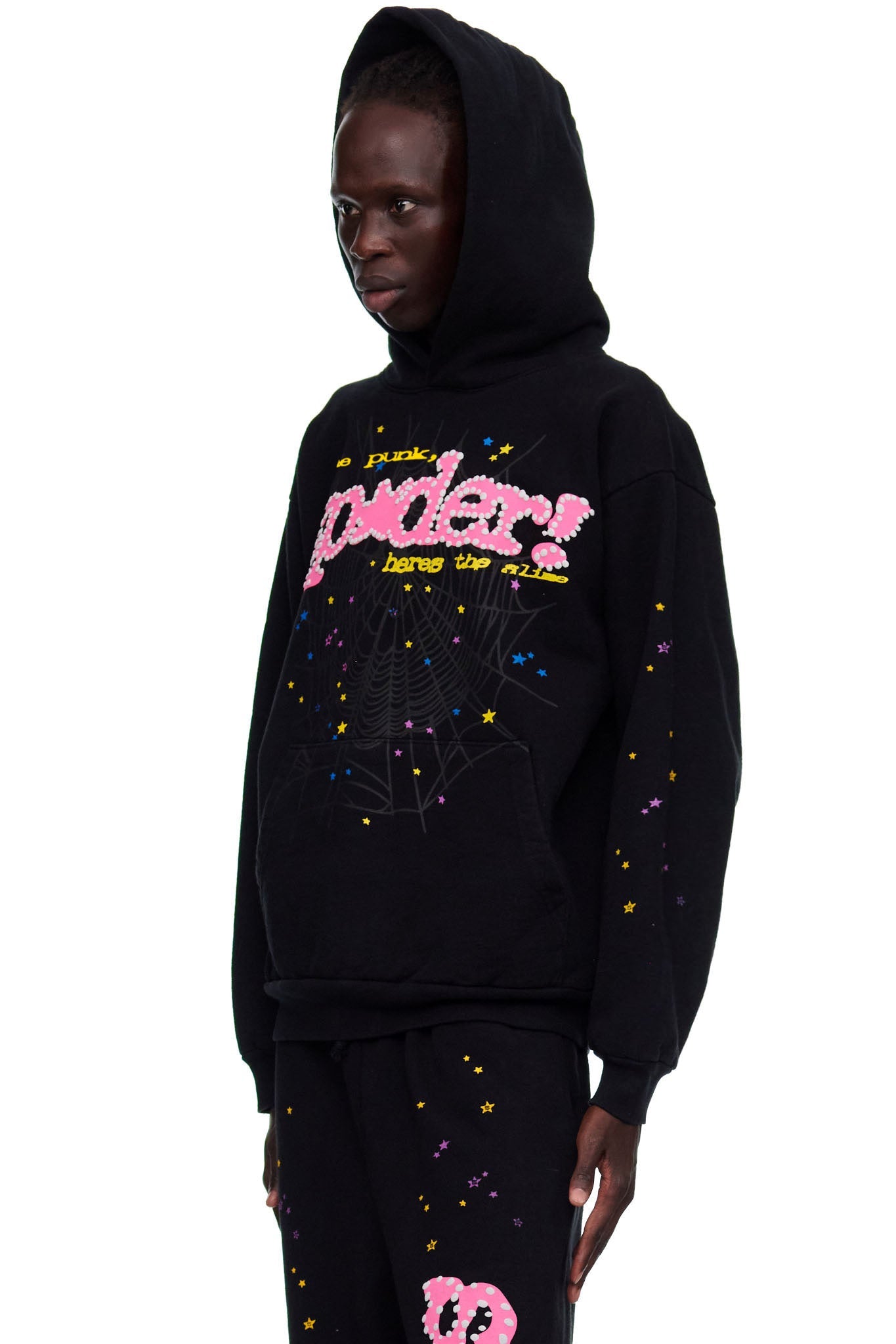 SP5DER Punk V2 Hoodie – Black - Detail View 5
