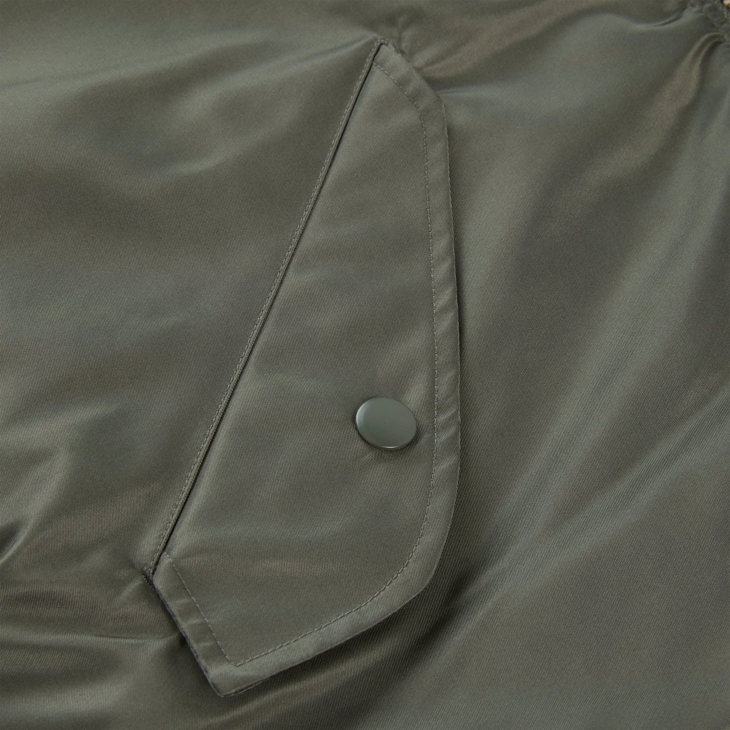 Interior view of SP5DER Flight Jacket in Army Green