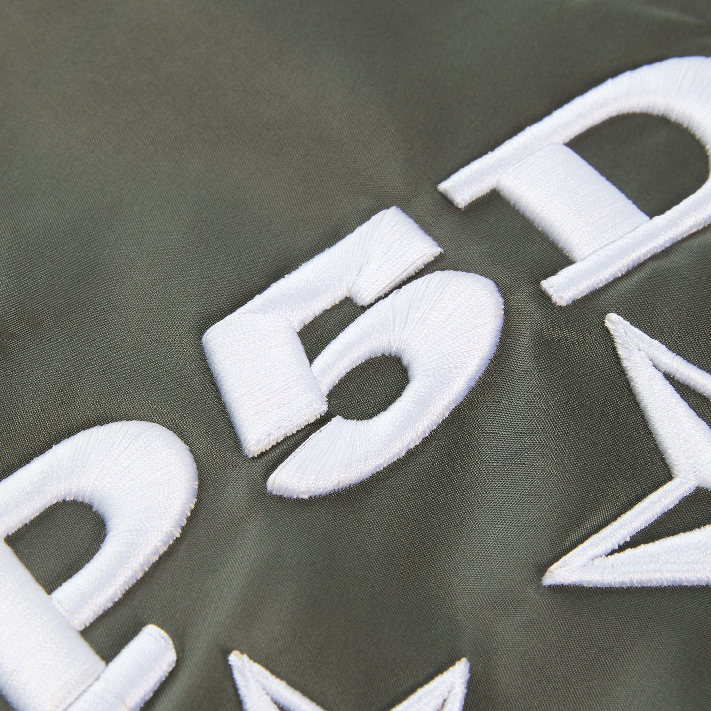 Full look back view of SP5DER Flight Jacket in Army Green