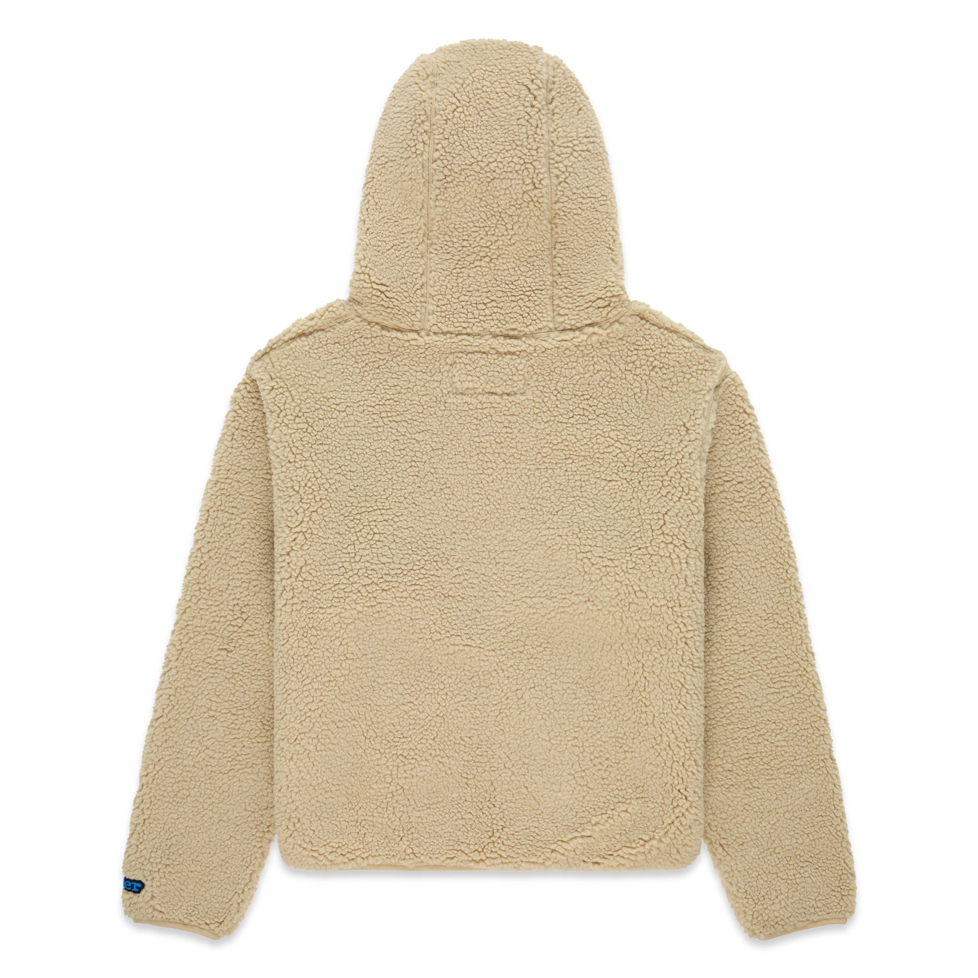 Back view of SP5DER Teddy Fleece Zip-Up in Brown