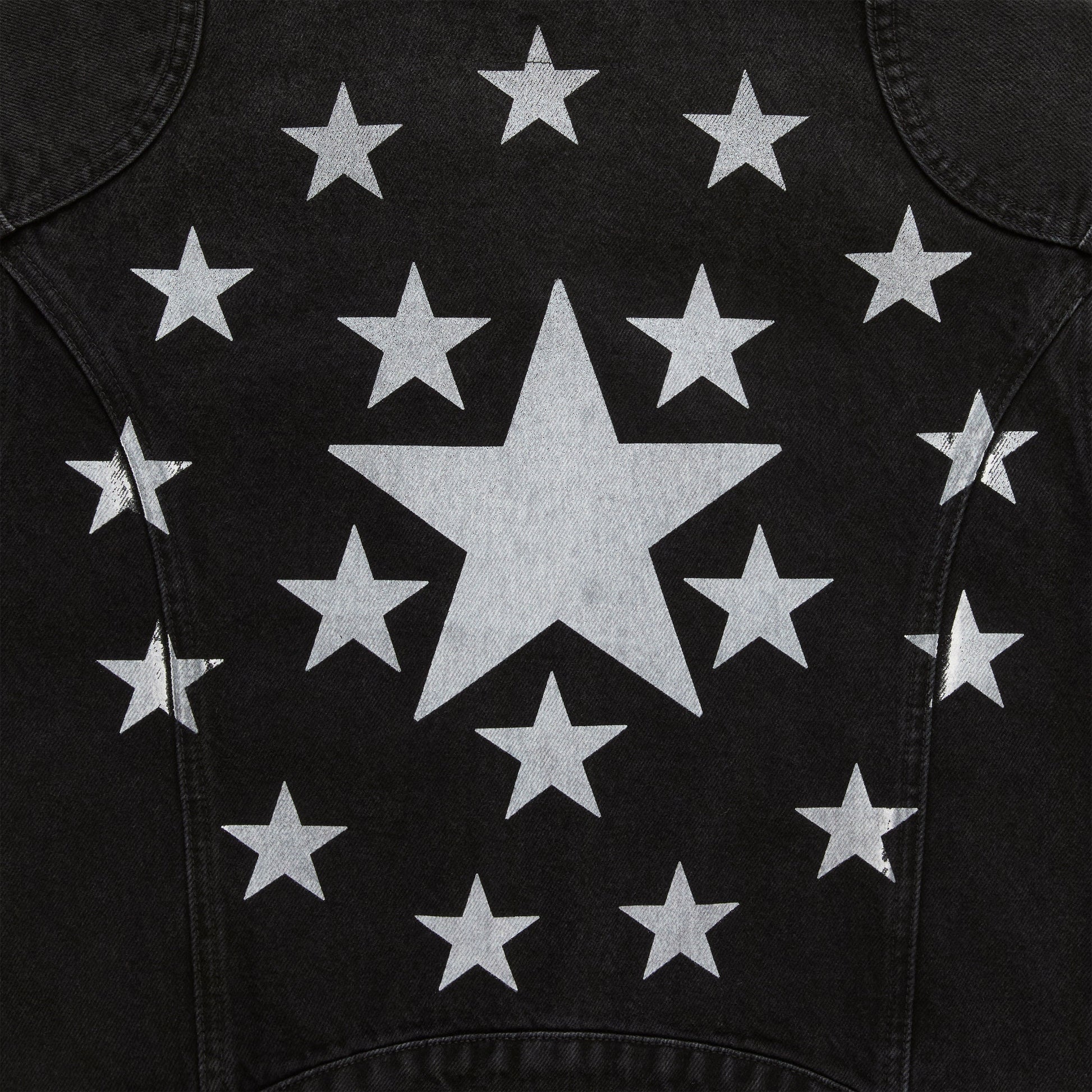 Interior view of SP5DER Motorsport Denim Jacket in Black