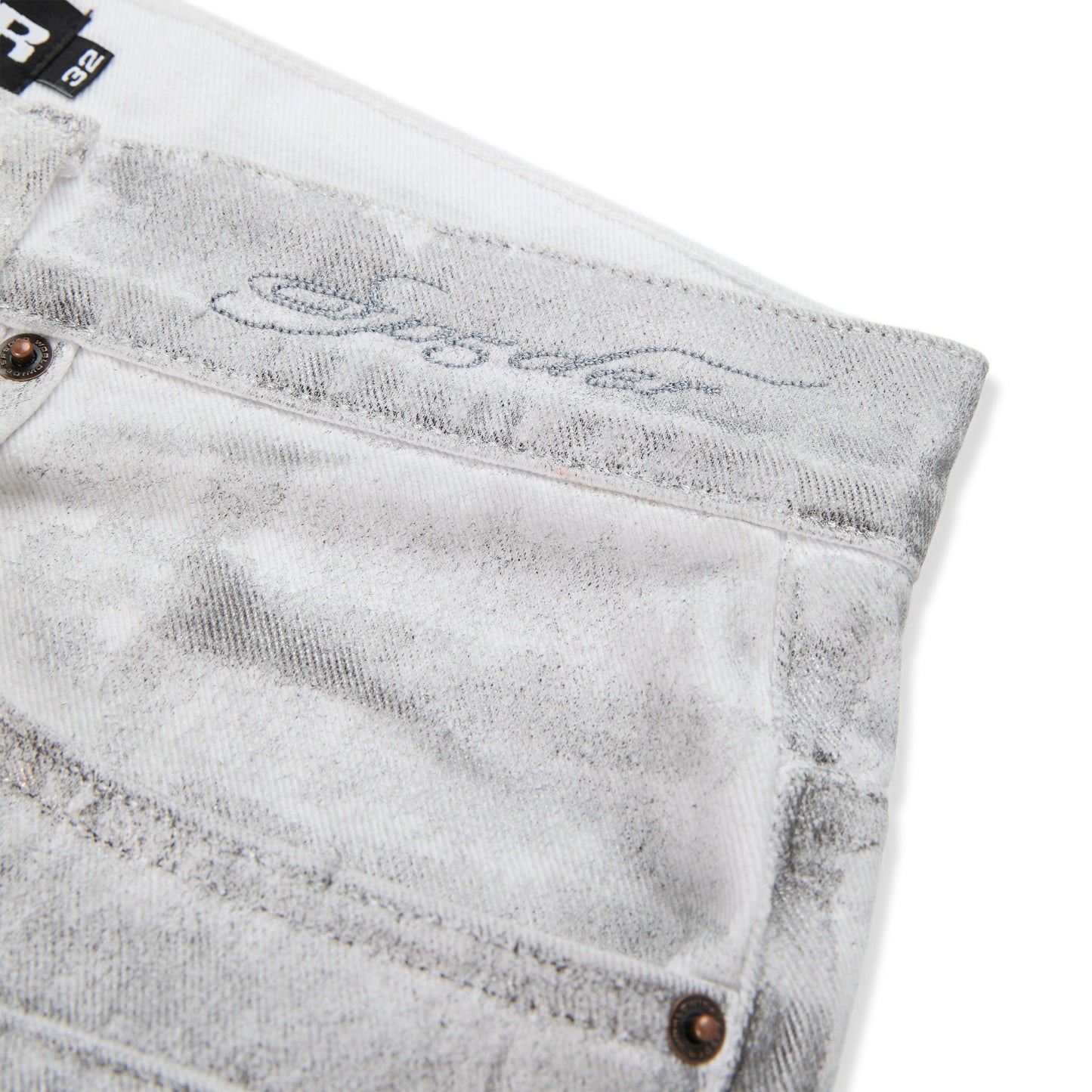 SP5DER Platinum Denim Pant in Gunmetal