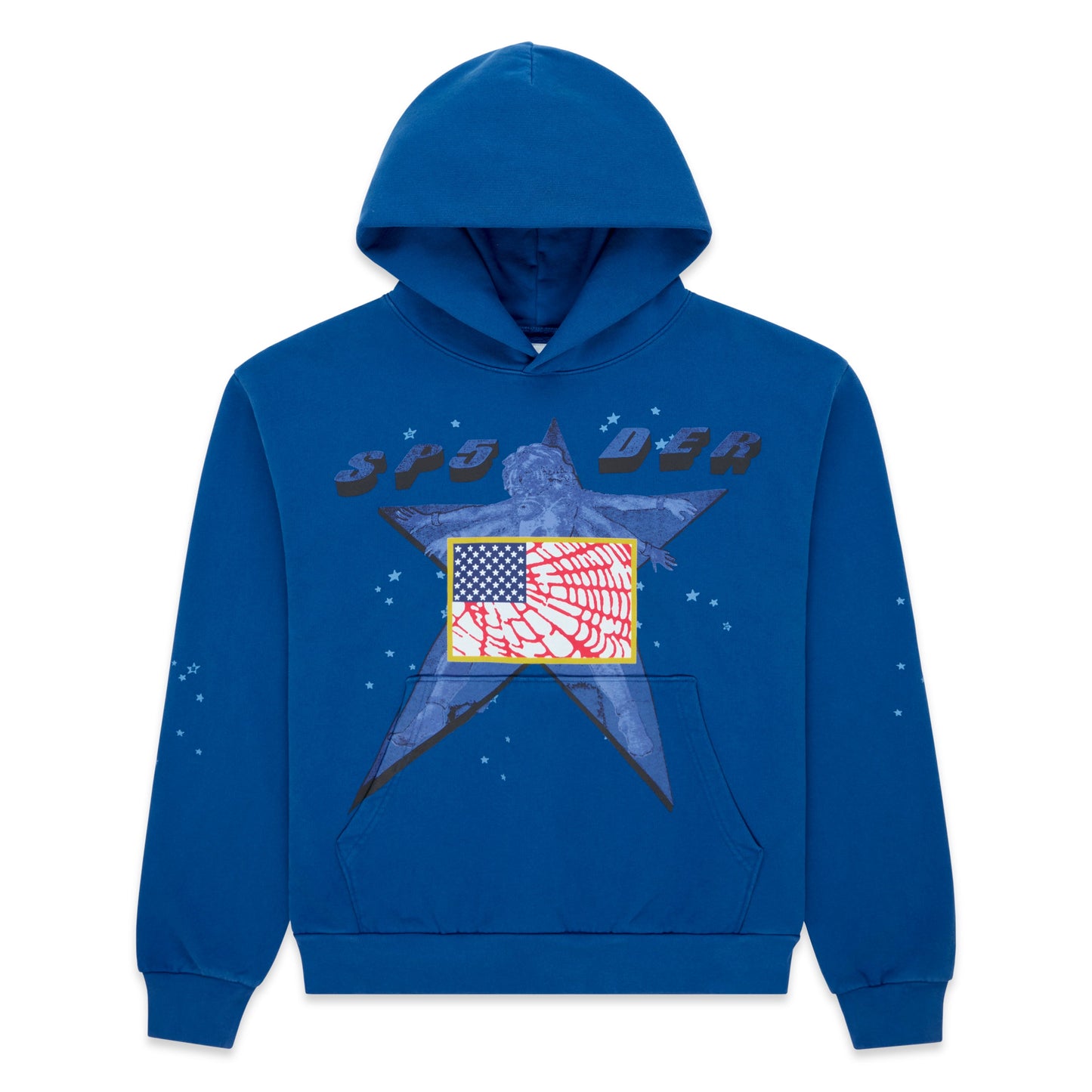 SP5DER Star Girl Hoodie - Blue - Front View