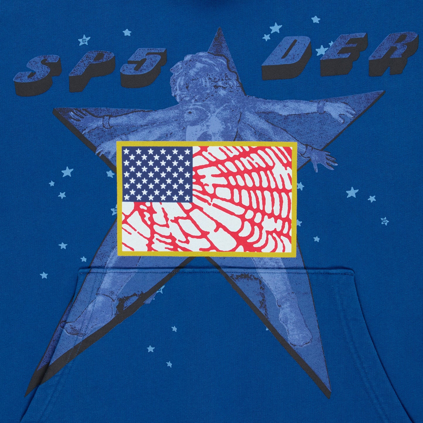 SP5DER Star Girl Hoodie - Blue - Detail View 1