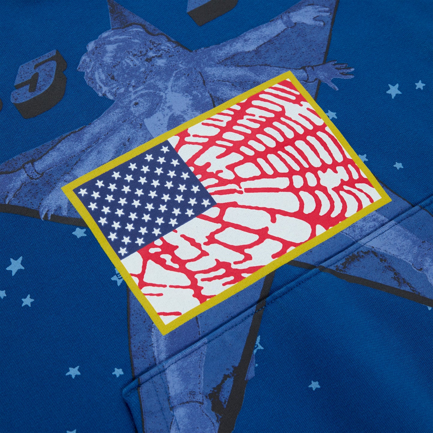 SP5DER Star Girl Hoodie - Blue - Detail View 2