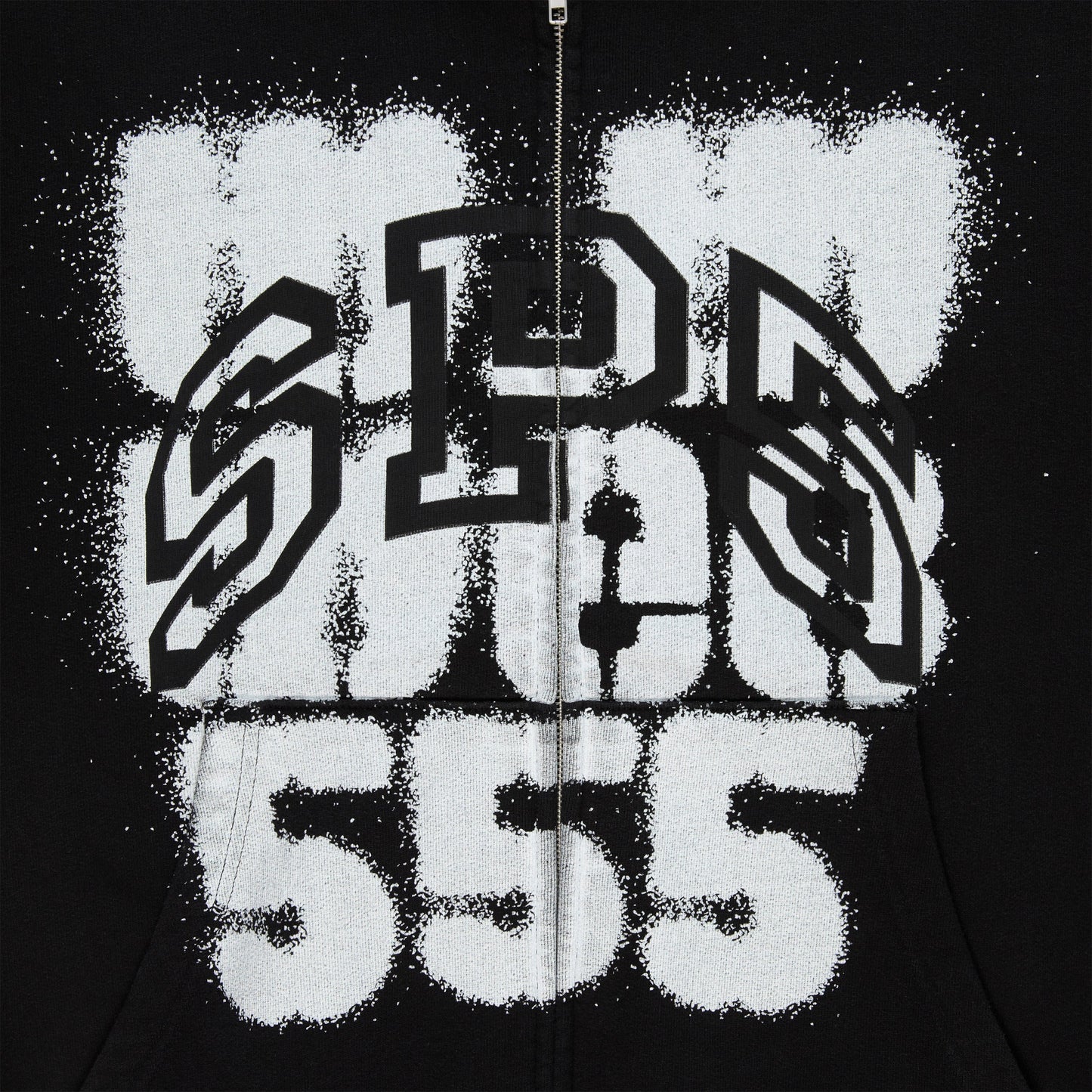 SP5DER 555 Full-Zip Hoodie – Black - Detail View 3