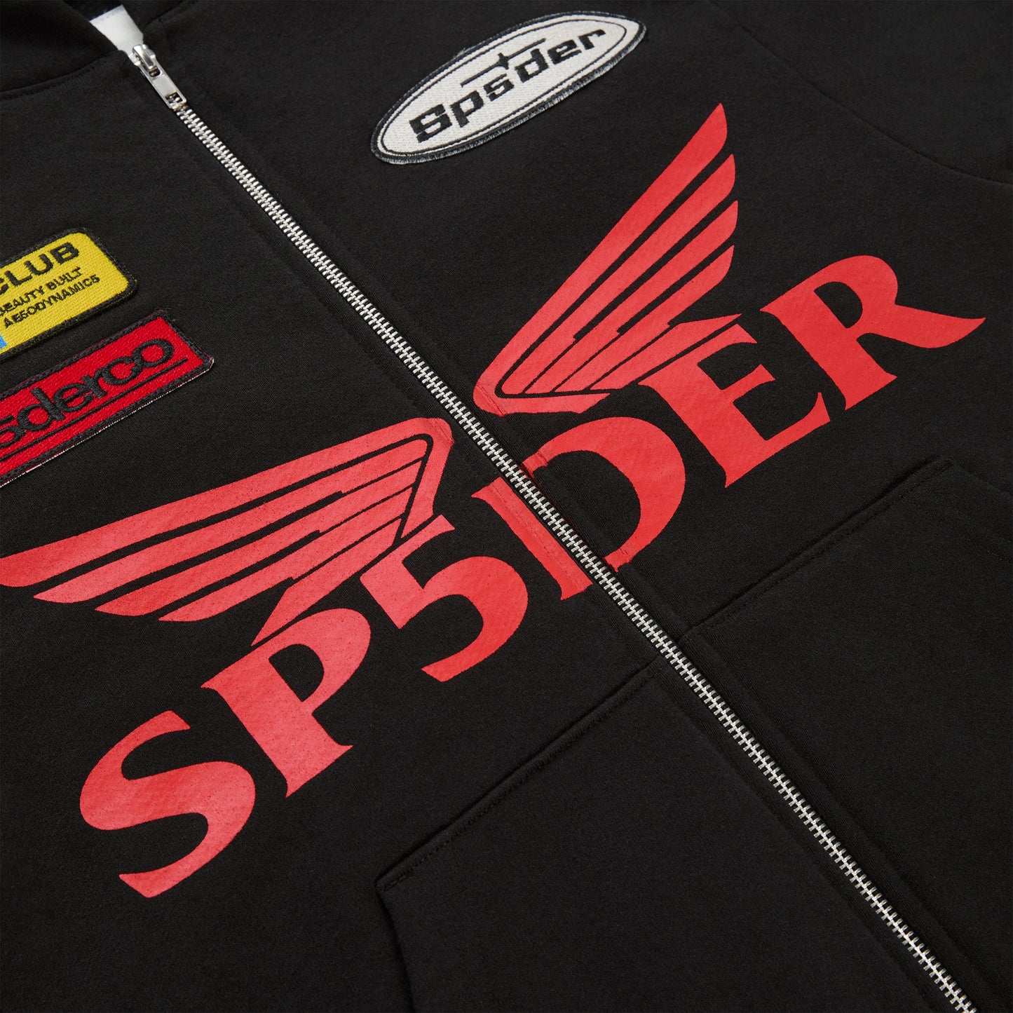 SP5DER GT Full-Zip Hoodie – Black - Detail View 1