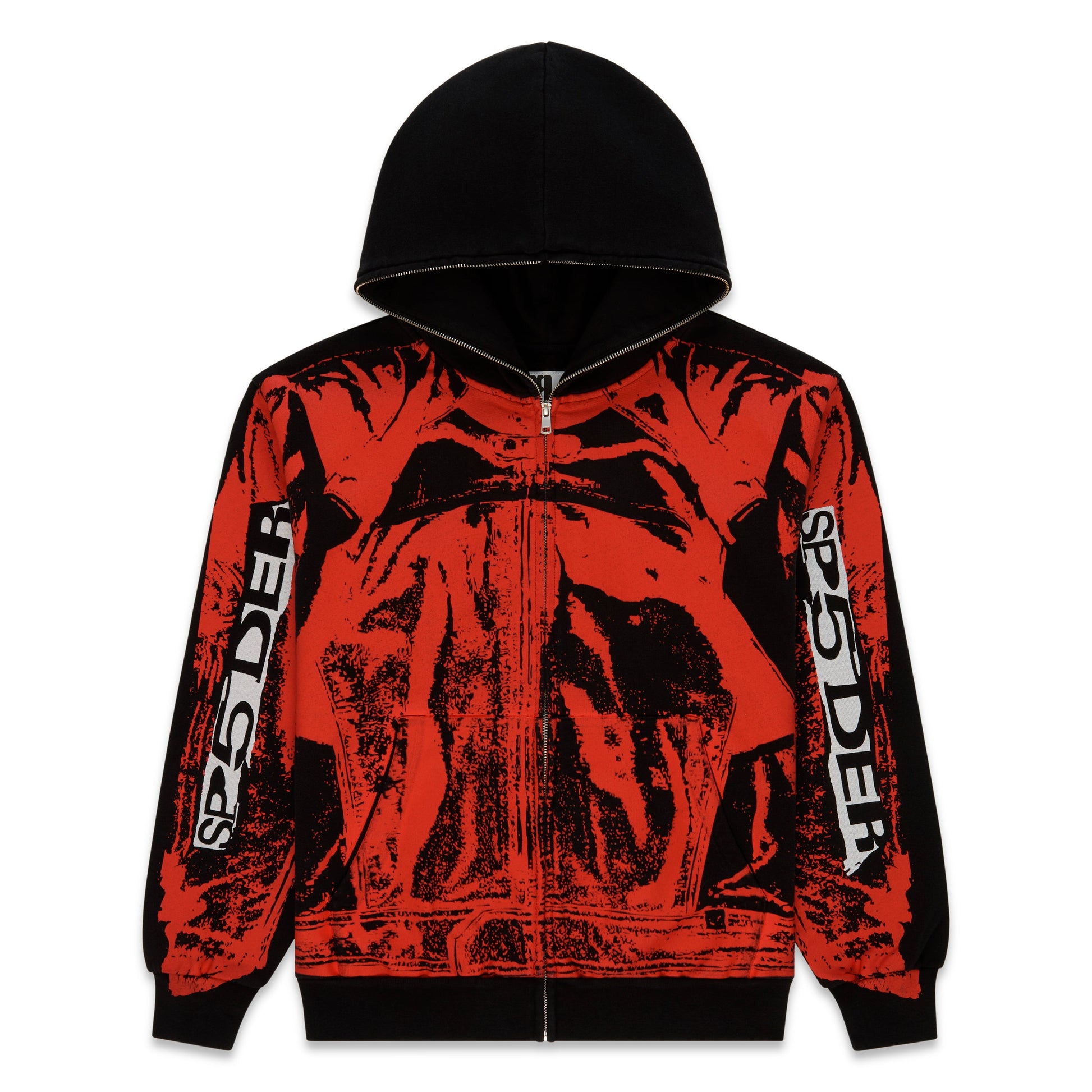 SP5DER JP5 Moto Full-Zip Hoodie – Black - Front View