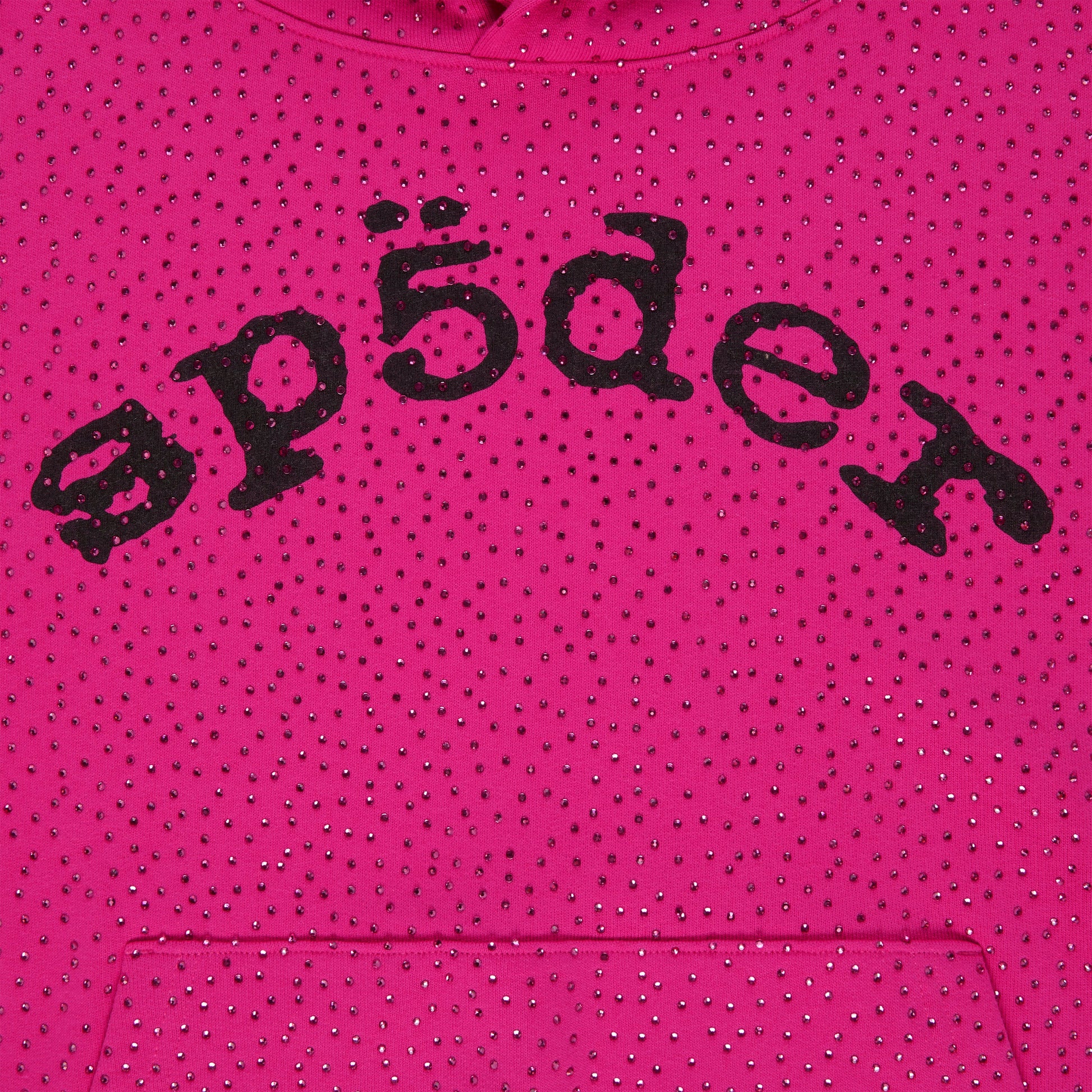 SP5DER VVS Rhinestone Hoodie - Pink - Detail View 1