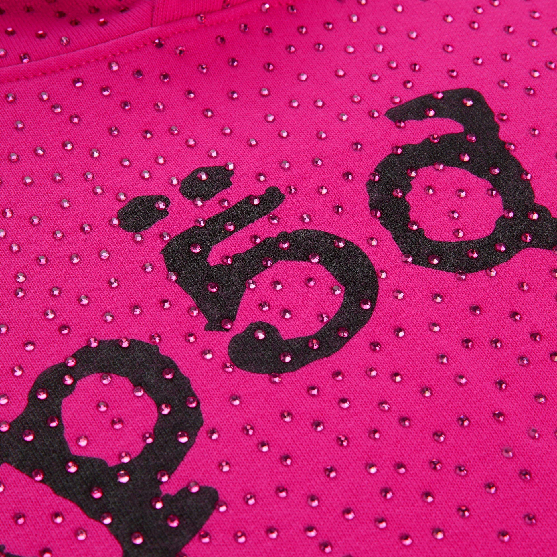 SP5DER VVS Rhinestone Hoodie - Pink - Detail View 2