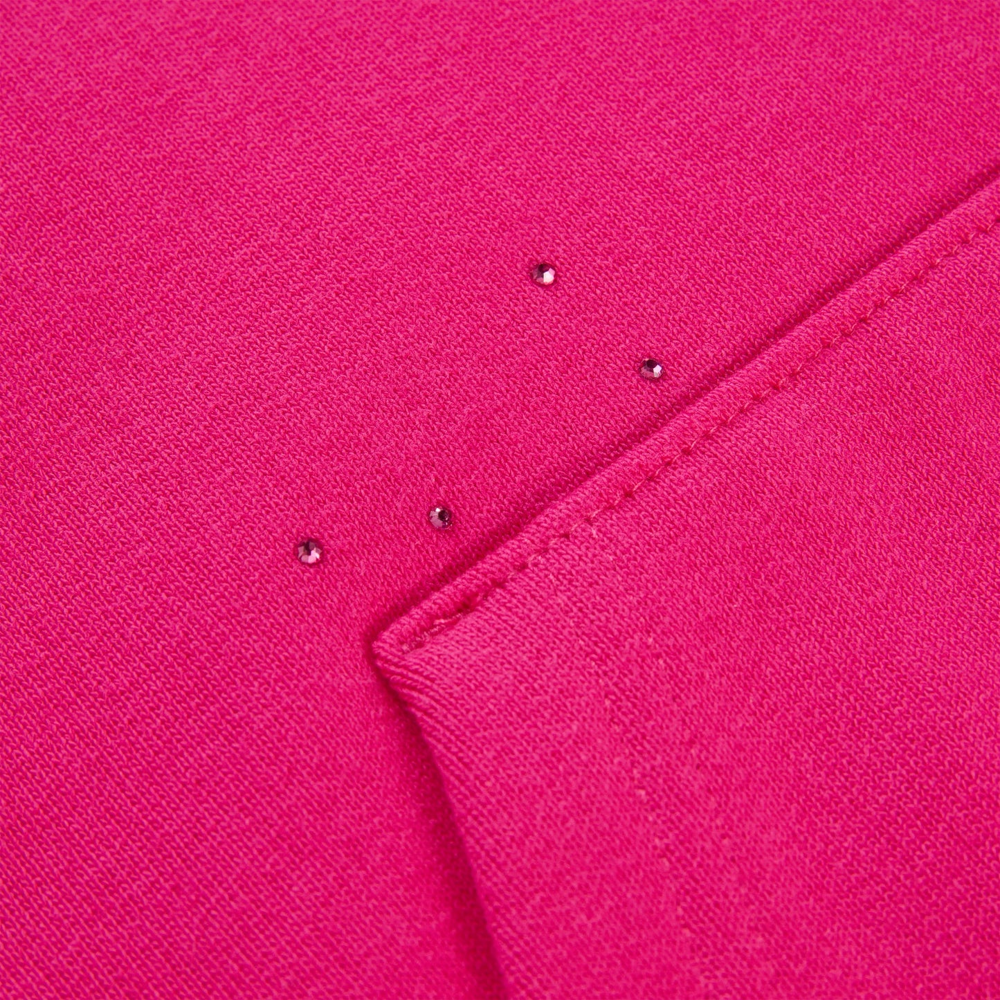 SP5DER Rhinestone Silk Hoodie - Pink - Detail View 5
