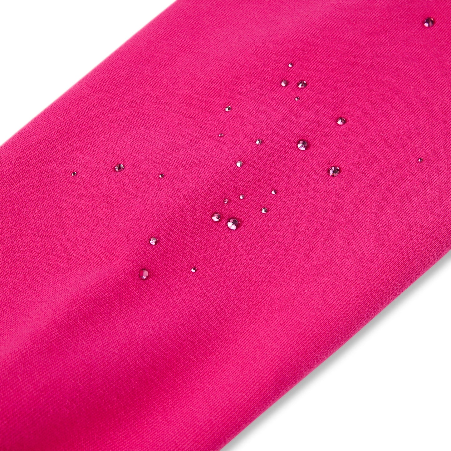 SP5DER Rhinestone Silk Hoodie - Pink - Detail View 8