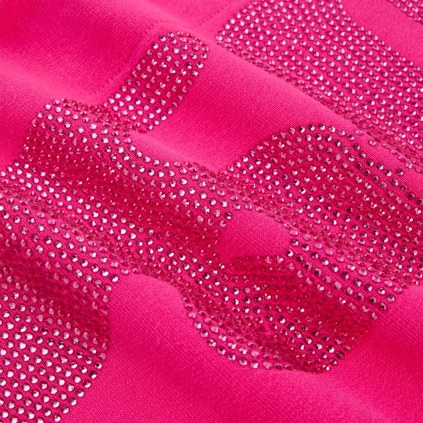SP5DER Rhinestone Silk Hoodie - Pink - Detail View 6