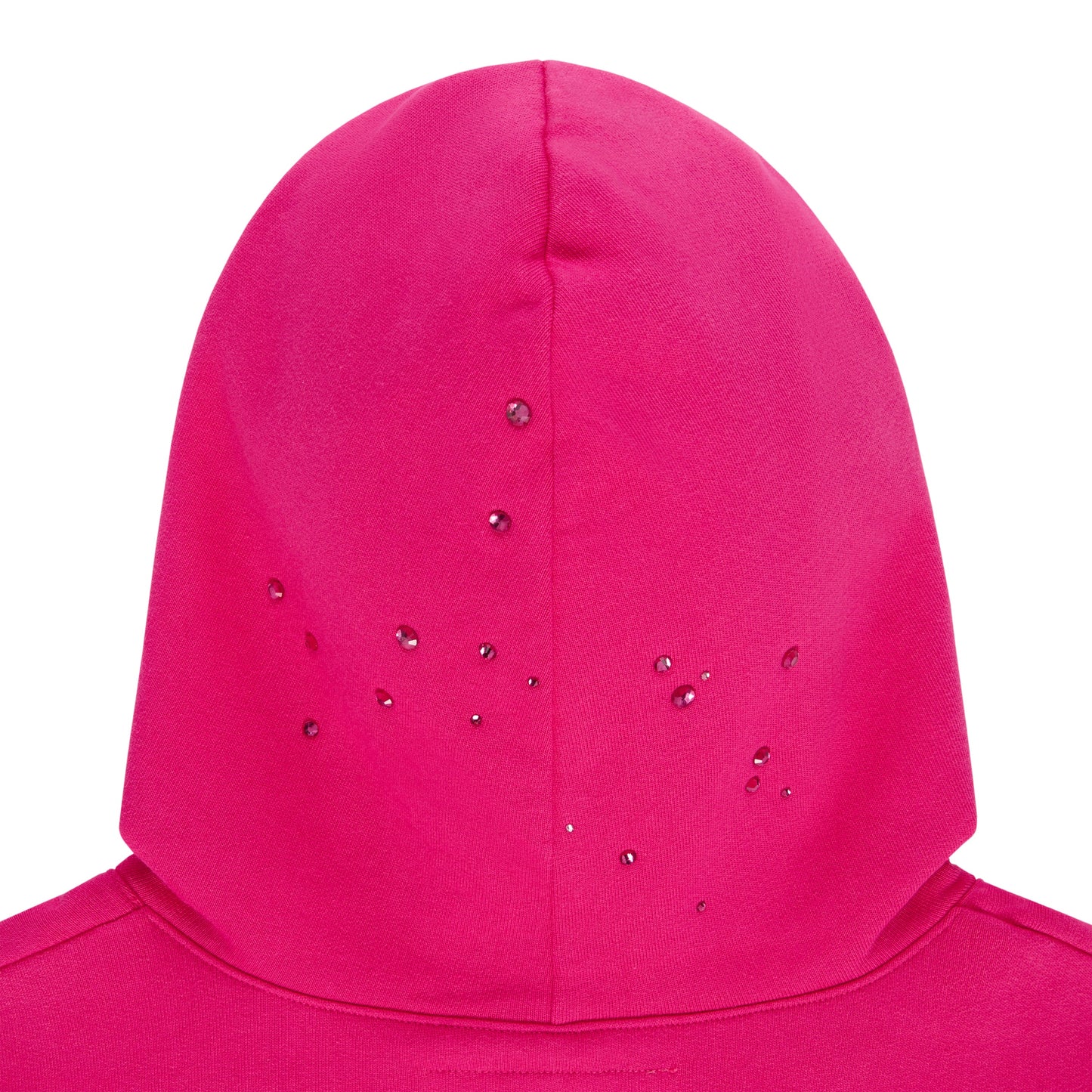 SP5DER Rhinestone Silk Hoodie - Pink - Detail View 10