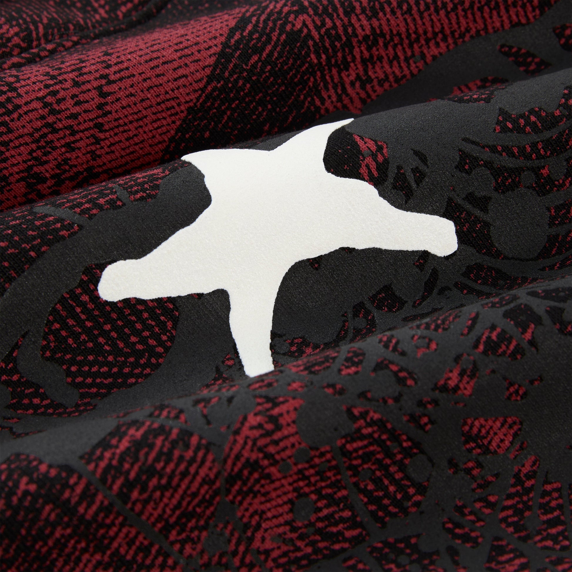 SP5DER Plaid Splatter Hoodie - Black - Detail View 3
