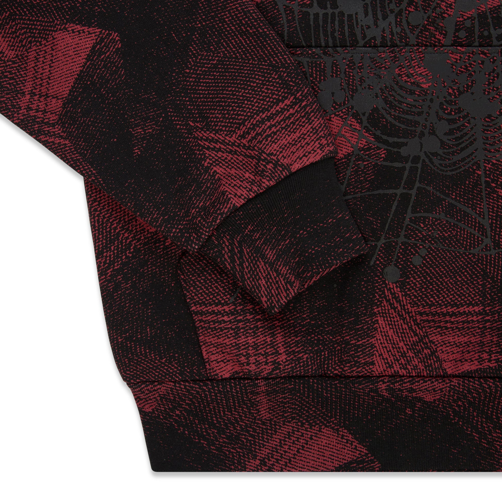 SP5DER Plaid Splatter Hoodie - Black - Detail View 4
