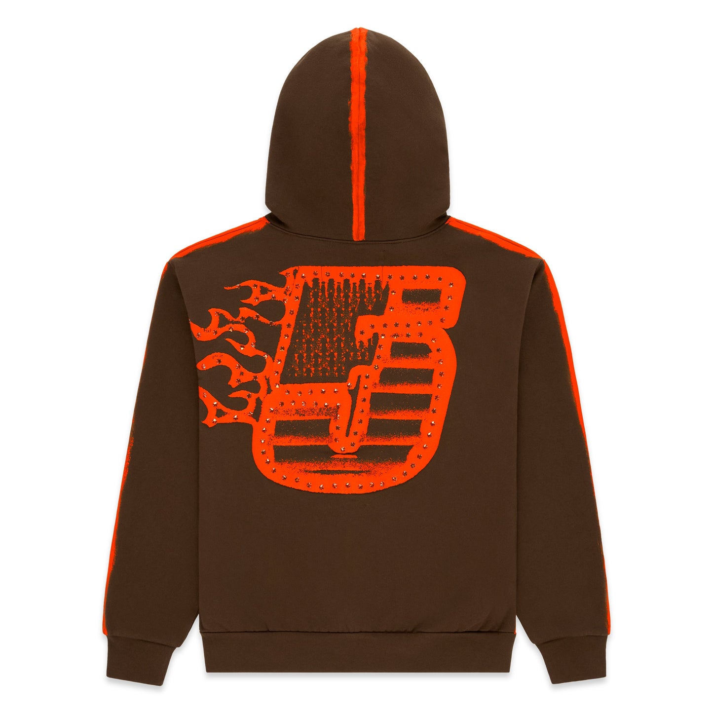 SP5DER Screaming Eagle Hoodie - Brown - Back View