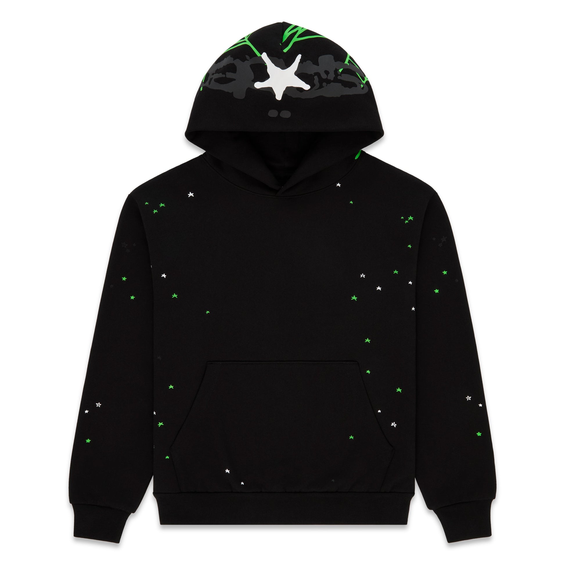 SP5DER Heavy Web Hoodie – Black - Front View
