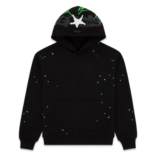 SP5DER Heavy Web Hoodie – Black - Front View