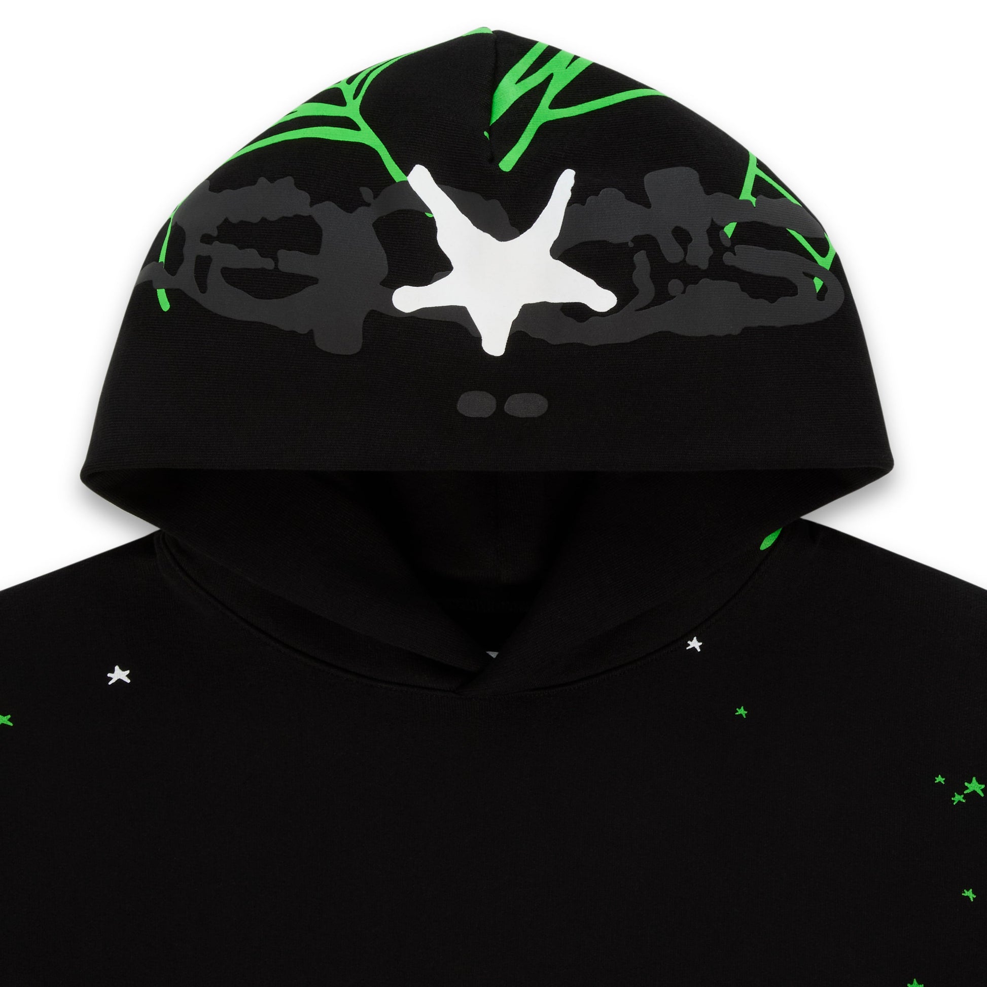 SP5DER Heavy Web Hoodie – Black - Detail View 1