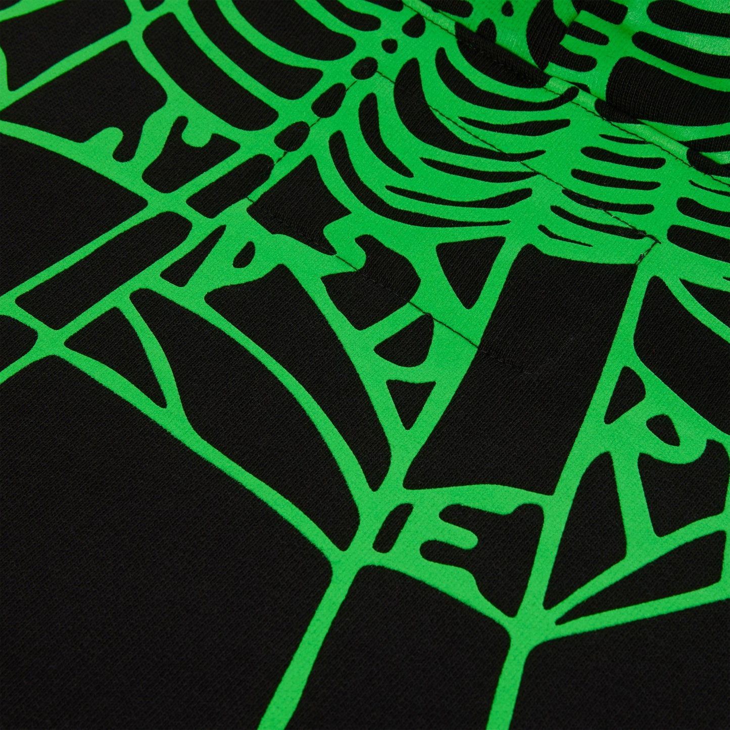 SP5DER Heavy Web Hoodie – Black - Detail View 3