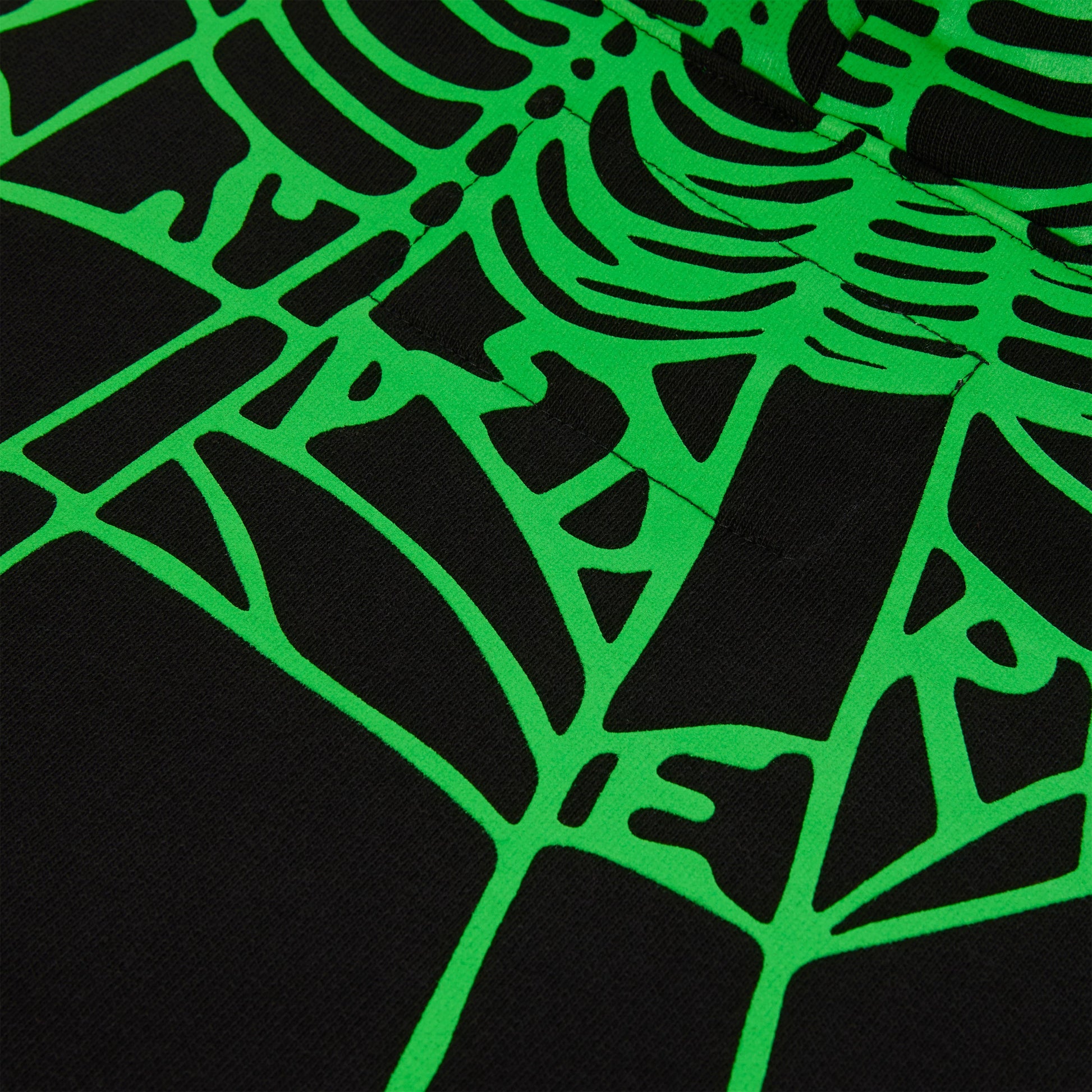 SP5DER Heavy Web Hoodie – Black - Detail View 3