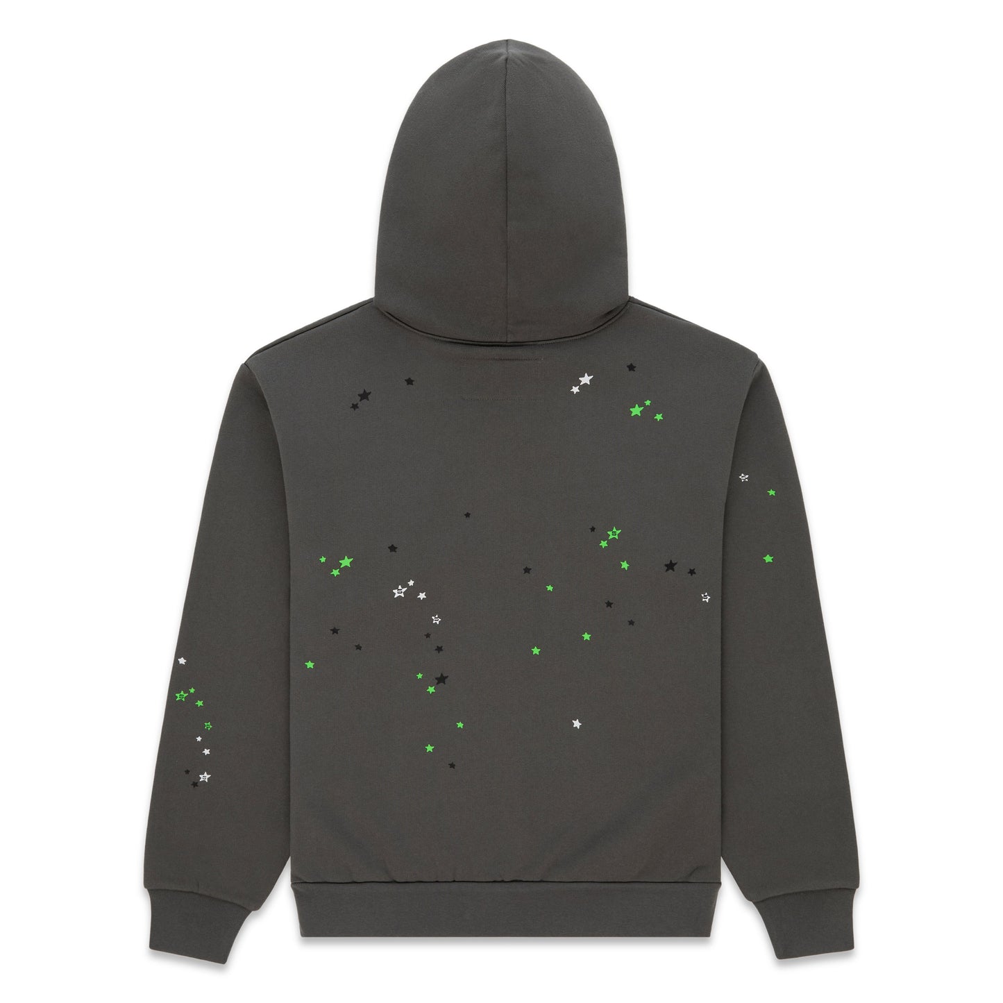 SP5DER Punk V2 Star Print Hoodie - Slate Grey - Back View