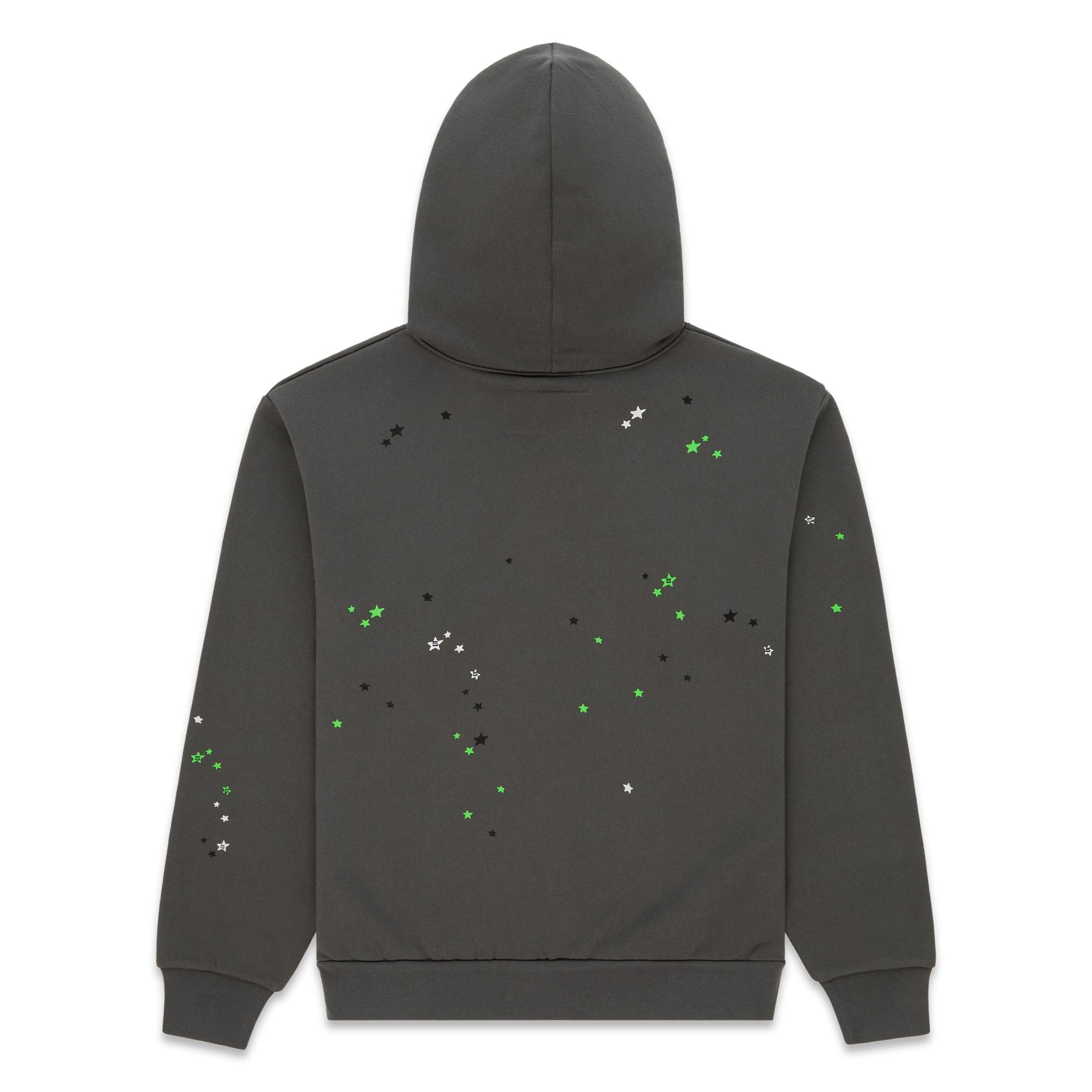 SP5DER Punk V2 Star Print Hoodie - Slate Grey - Back View