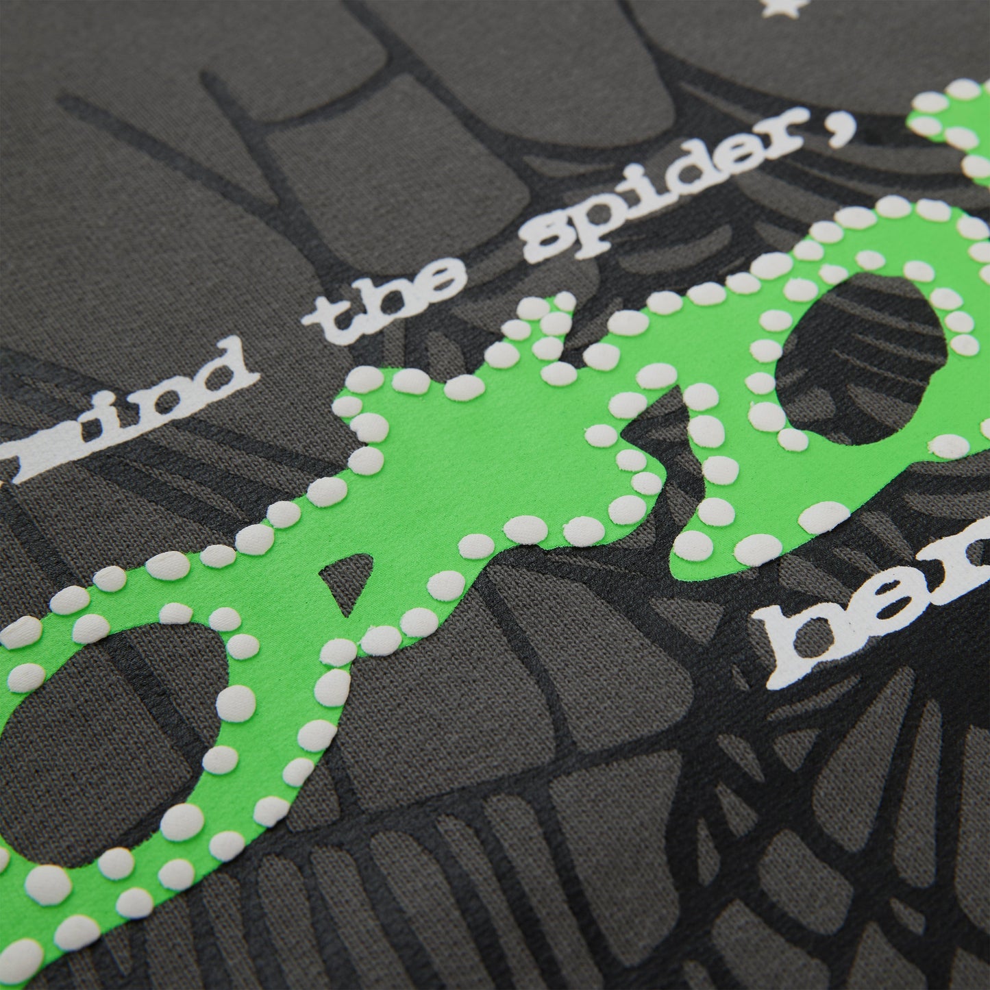SP5DER Punk V2 Star Print Hoodie - Slate Grey - Detail View 2