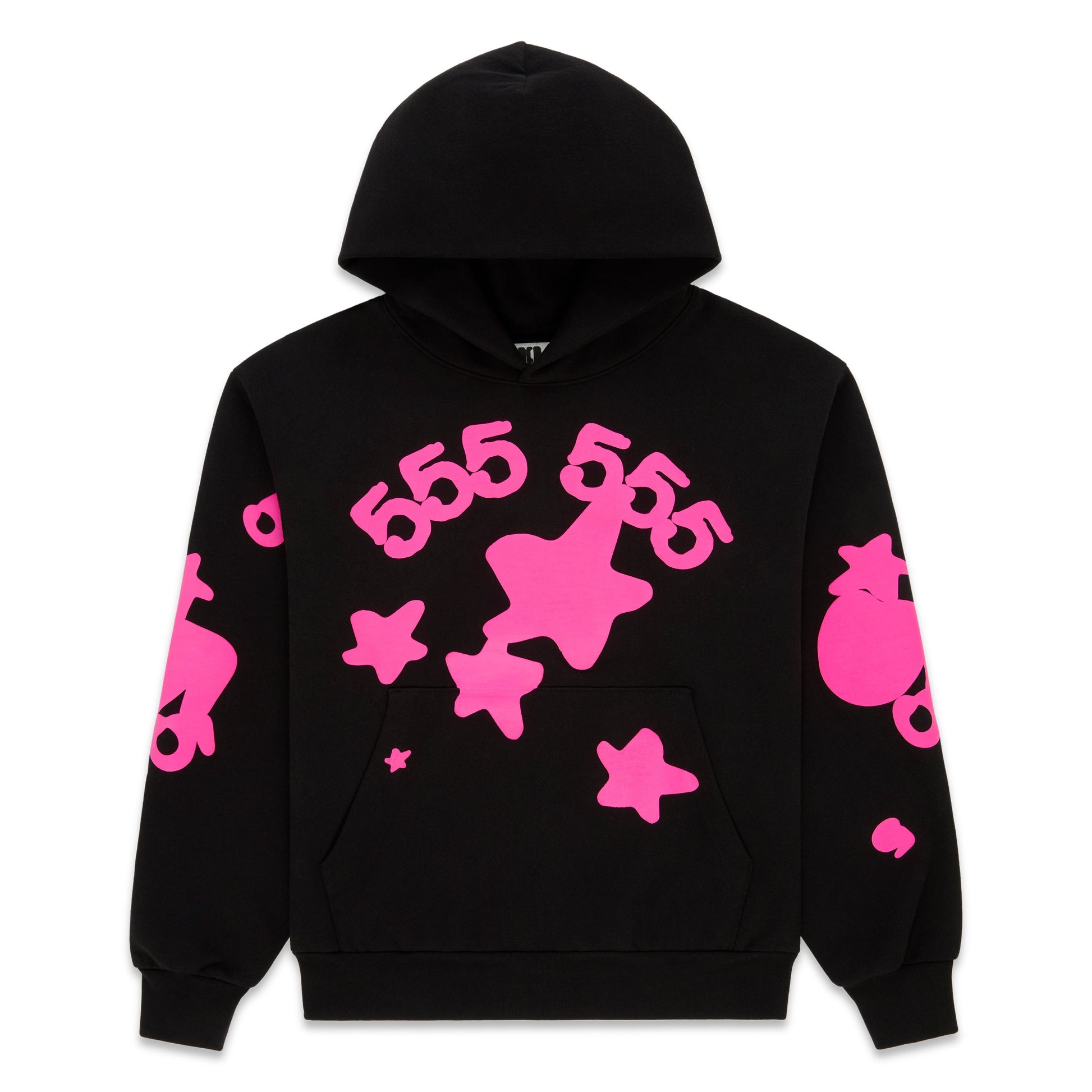 SP5DER Beluga Angel Number Hoodie – Black - Front View