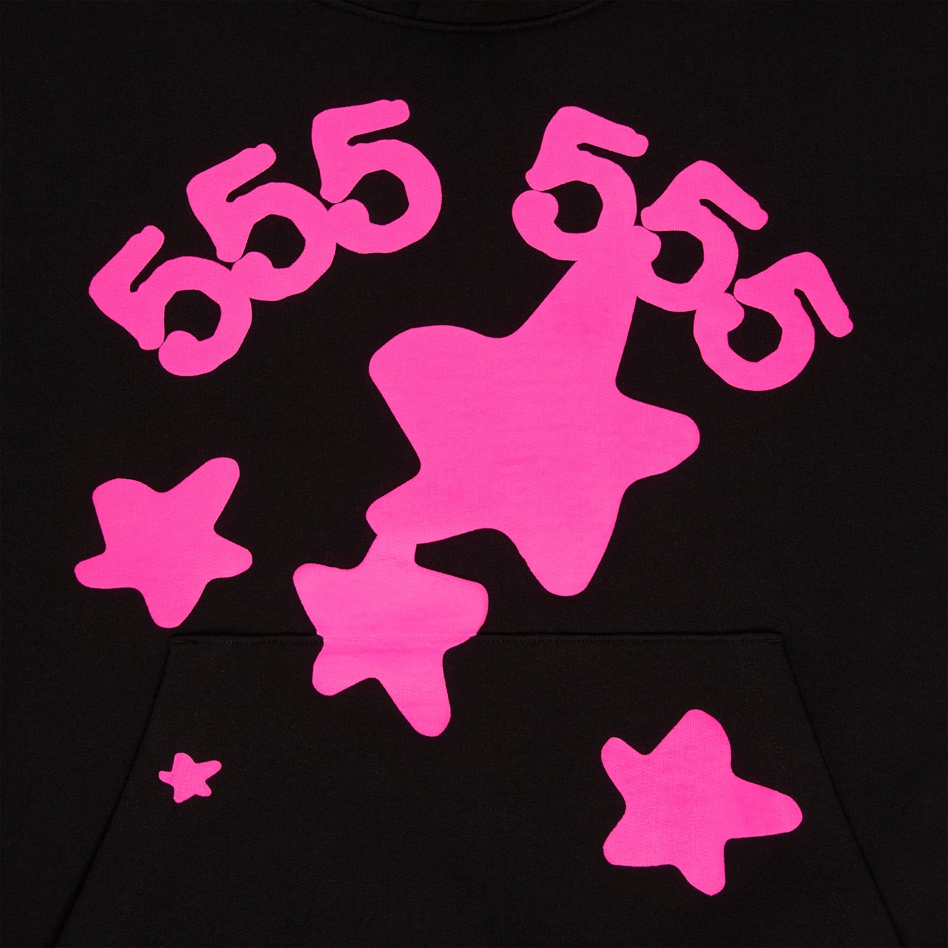 SP5DER Beluga Angel Number Hoodie – Black - Detail View 1