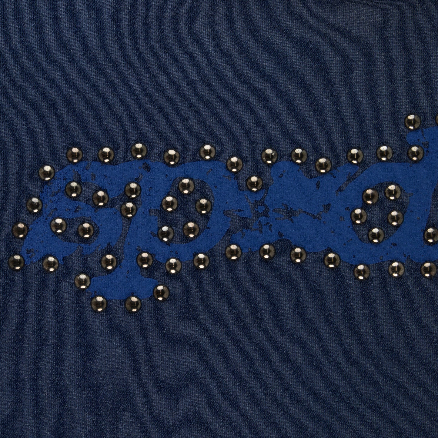 SP5DER Punk V3 Studded Hoodie - Blue - Detail View 2