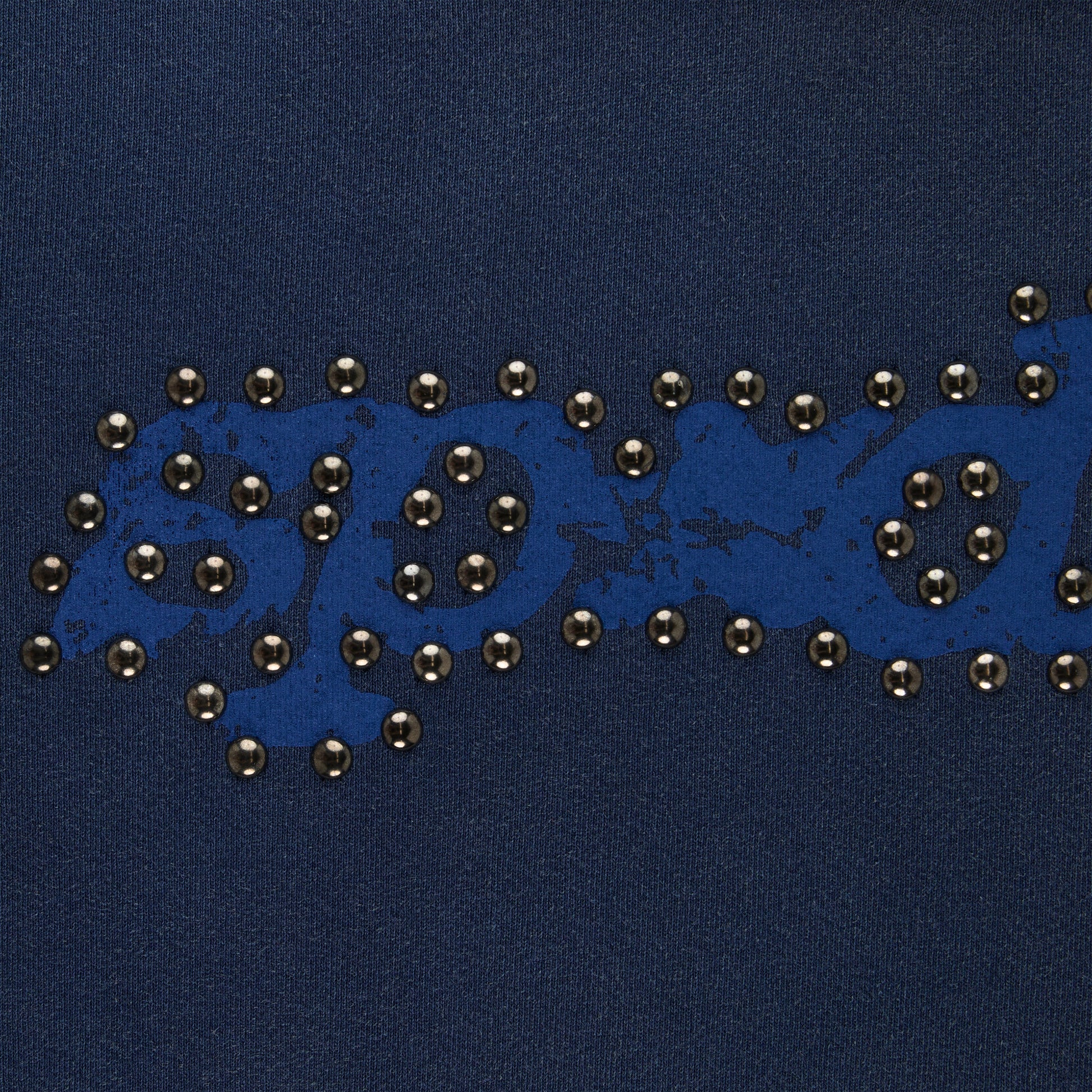SP5DER Punk V3 Studded Hoodie - Blue - Detail View 2