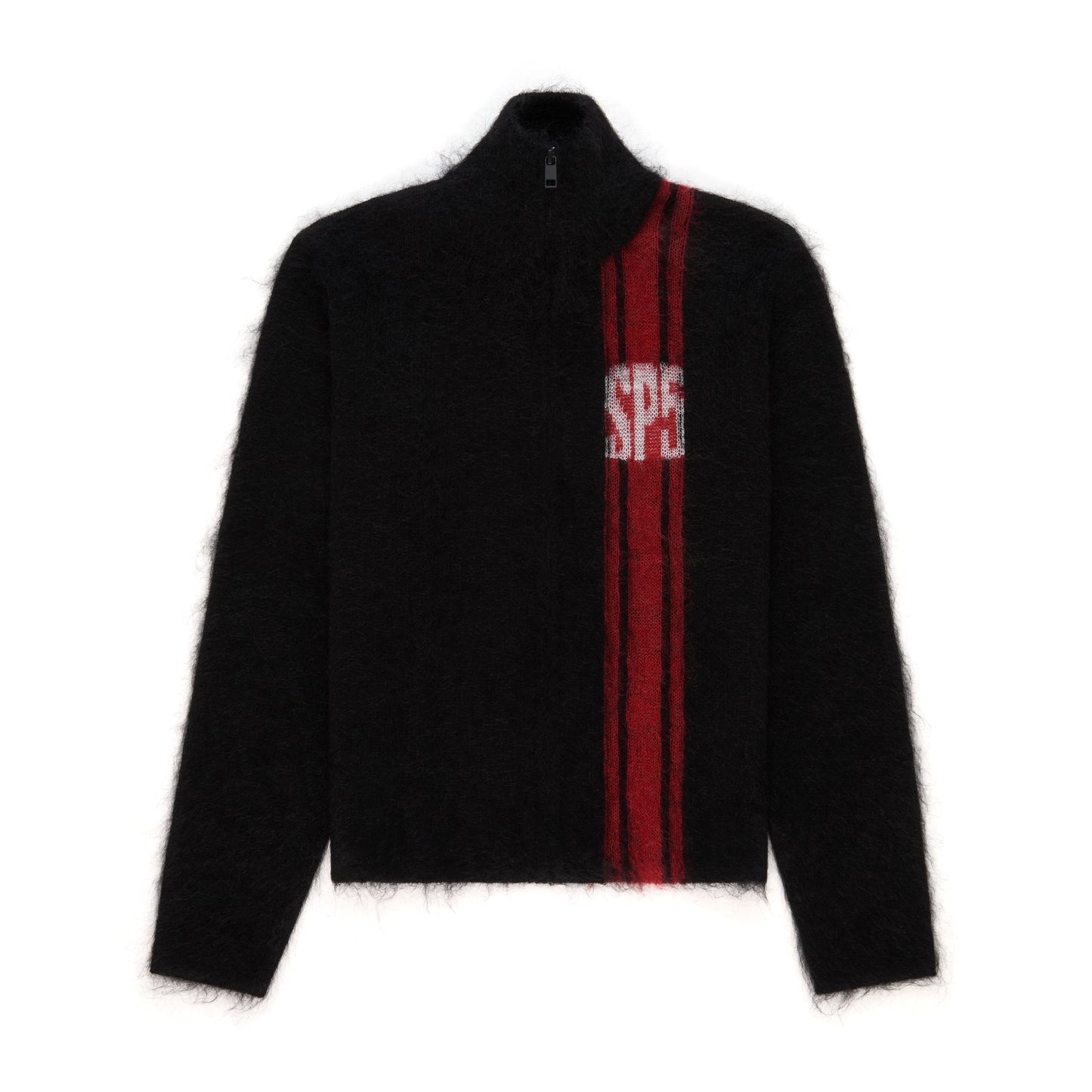 SP5DER Rally Knit Zip Sweater in Black