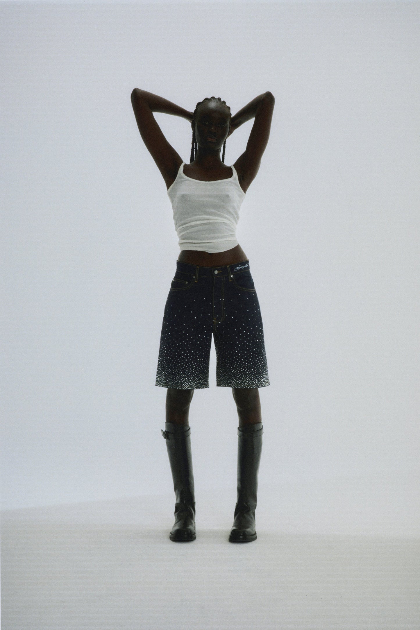 SP5DER Star Dust Denim Short in Indigo